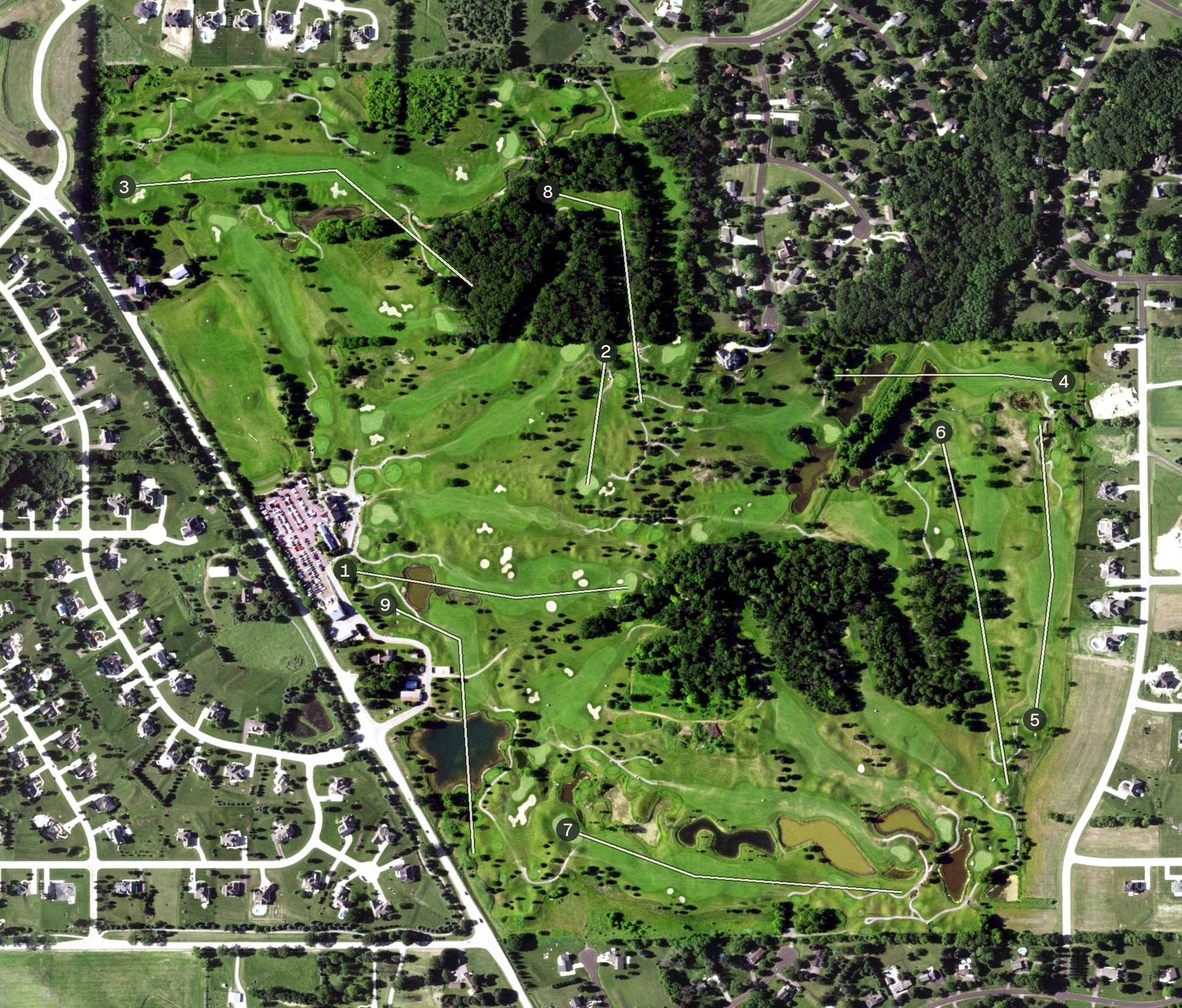Aerial view of Ironwood Golf Course, WI