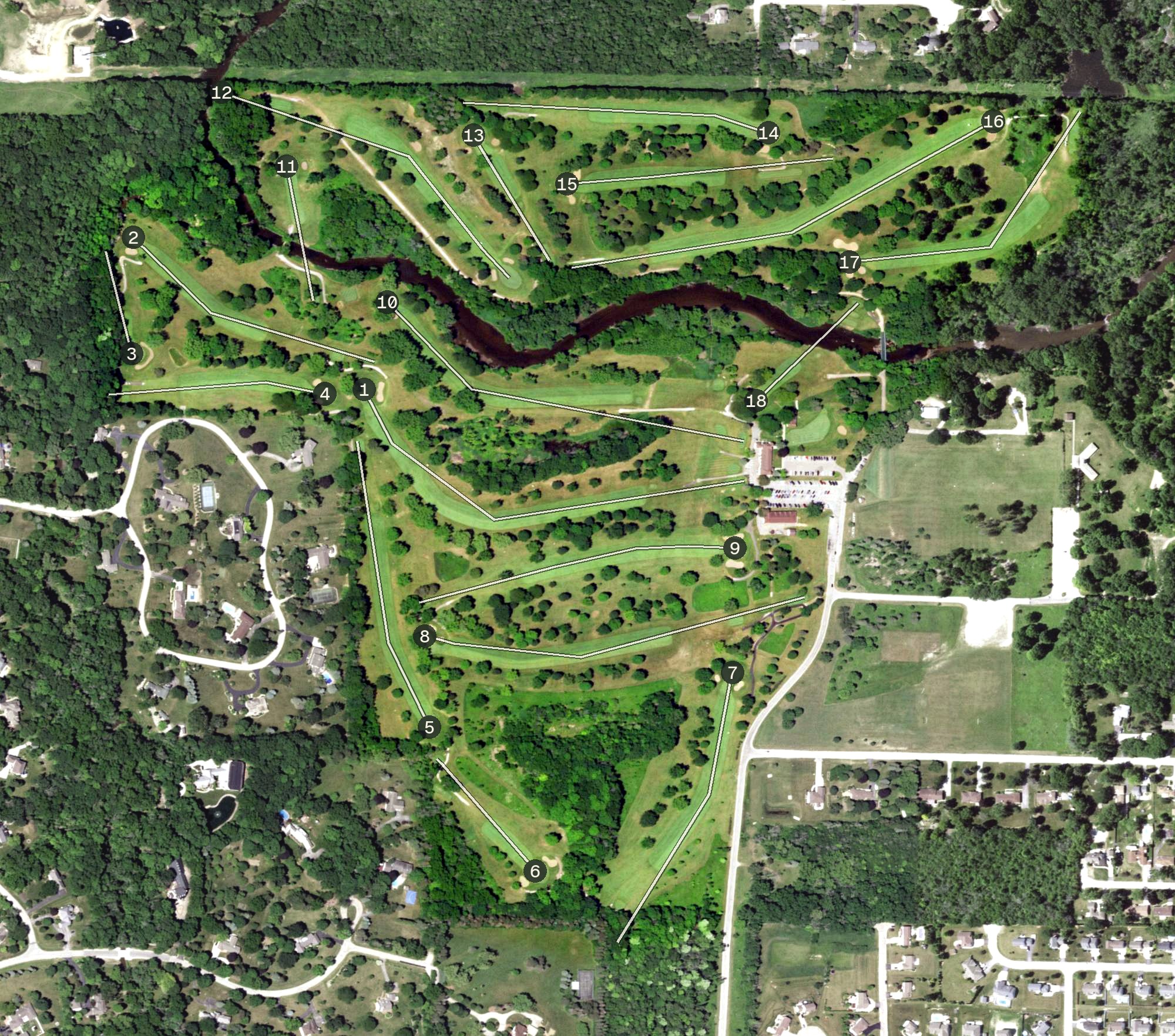 Aerial view of Johnson Park Golf Course, WI