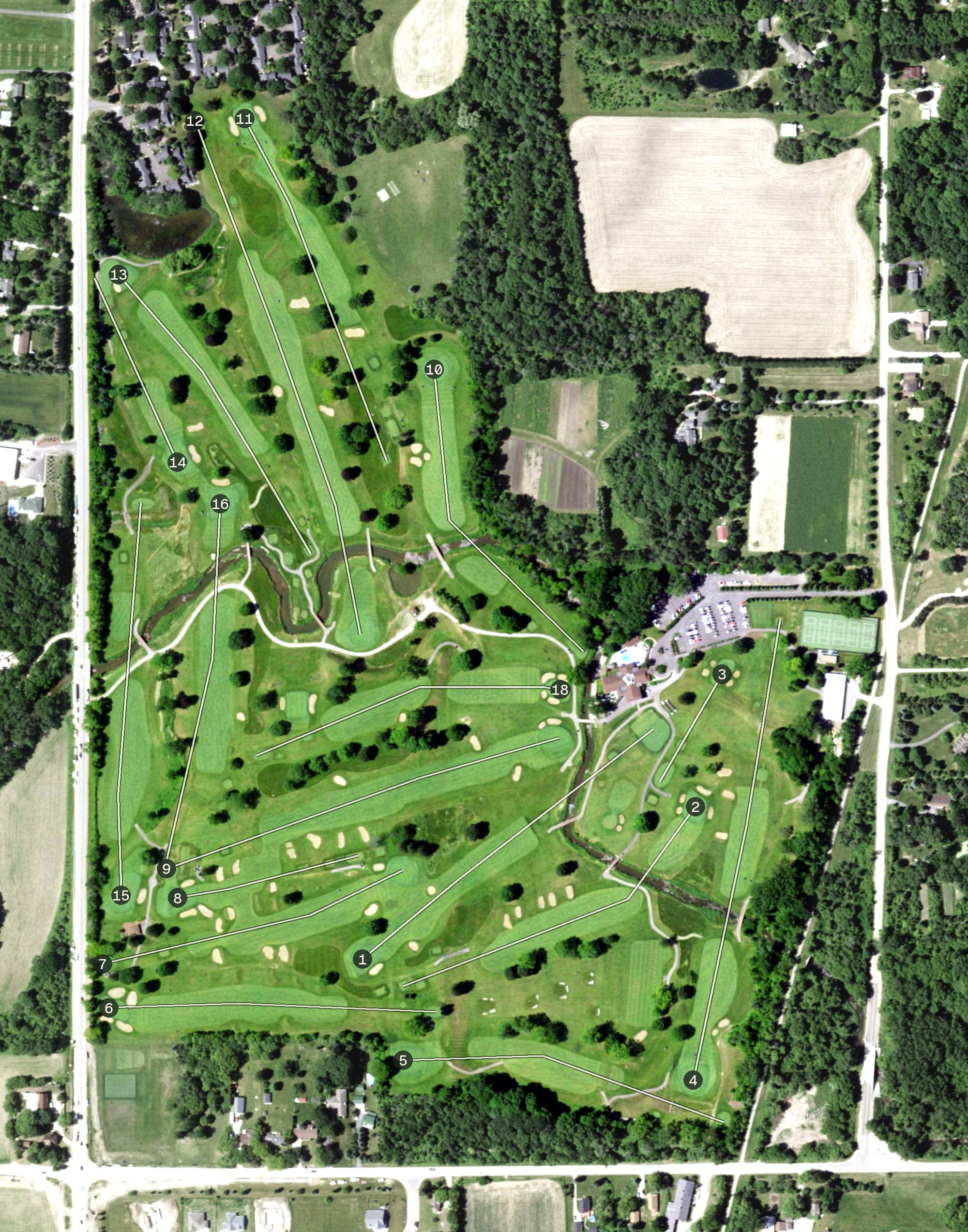 Aerial view of Kenosha Country Club, WI
