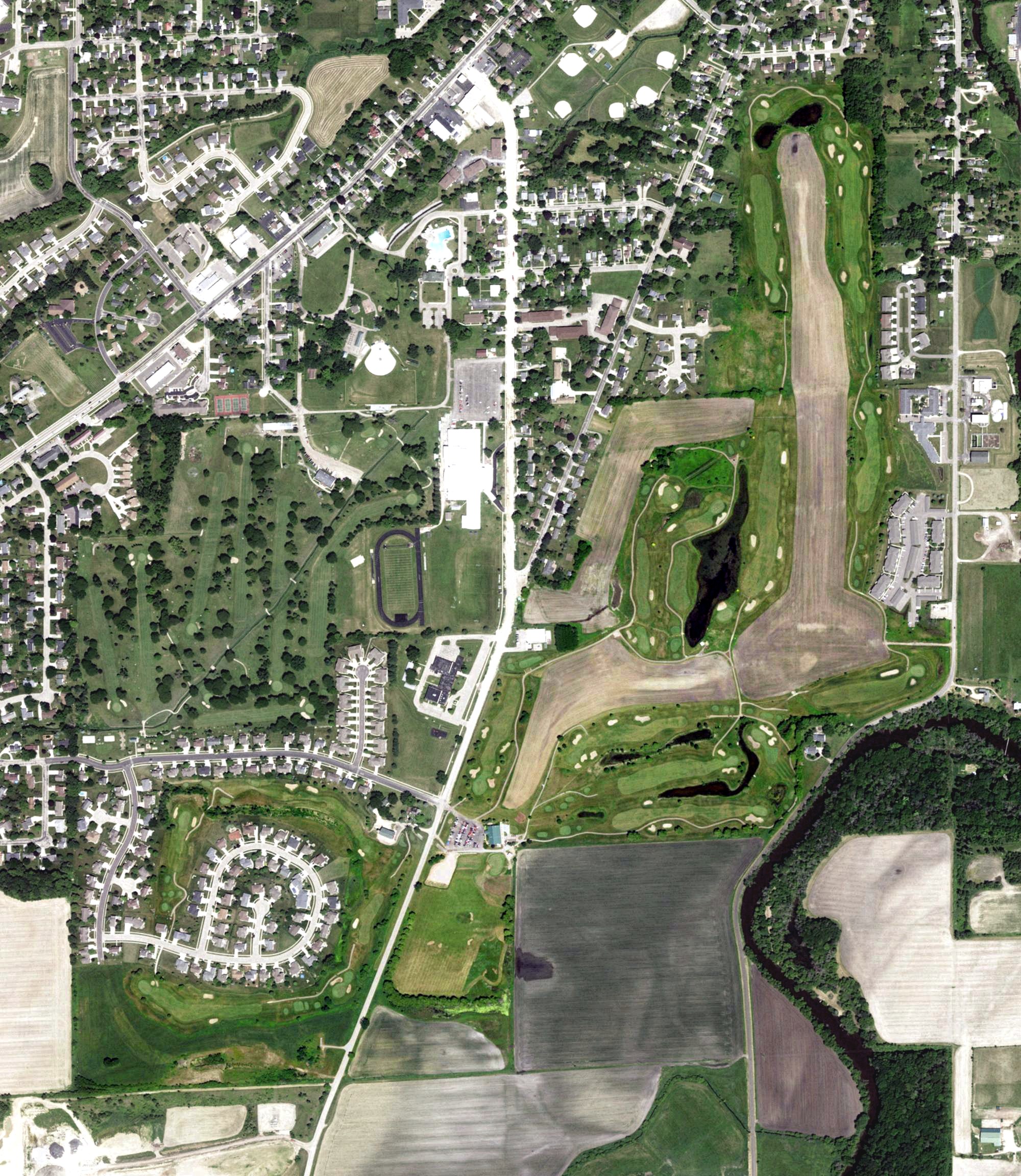 Aerial view of Kestrel Ridge Golf Club, WI
