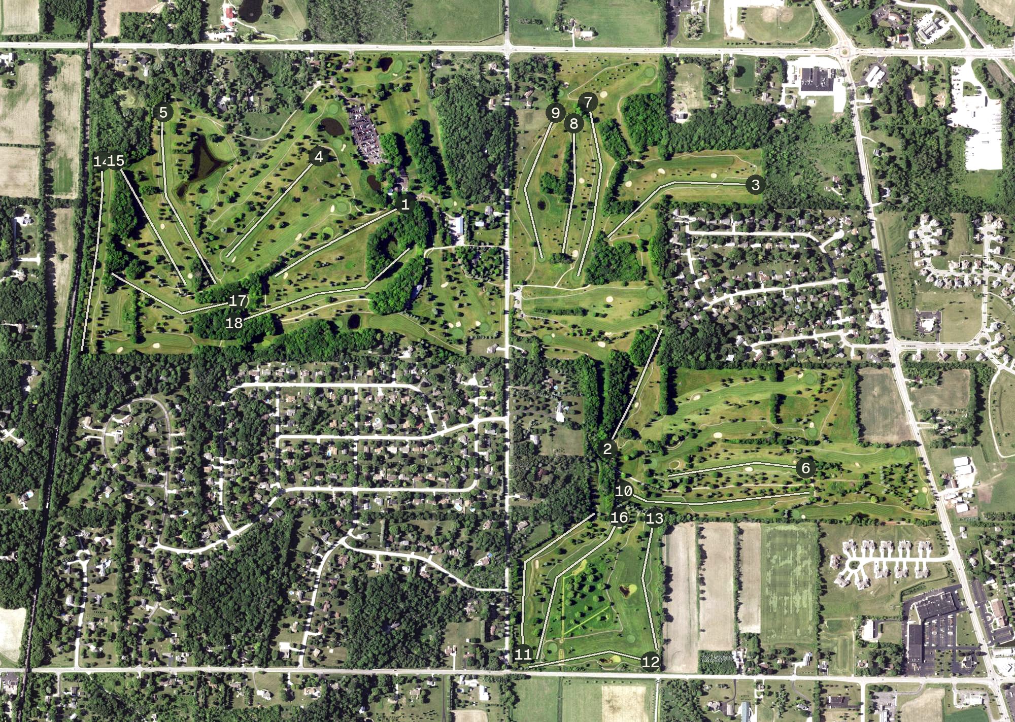 Aerial view of Kettle Hills Golf Course, WI