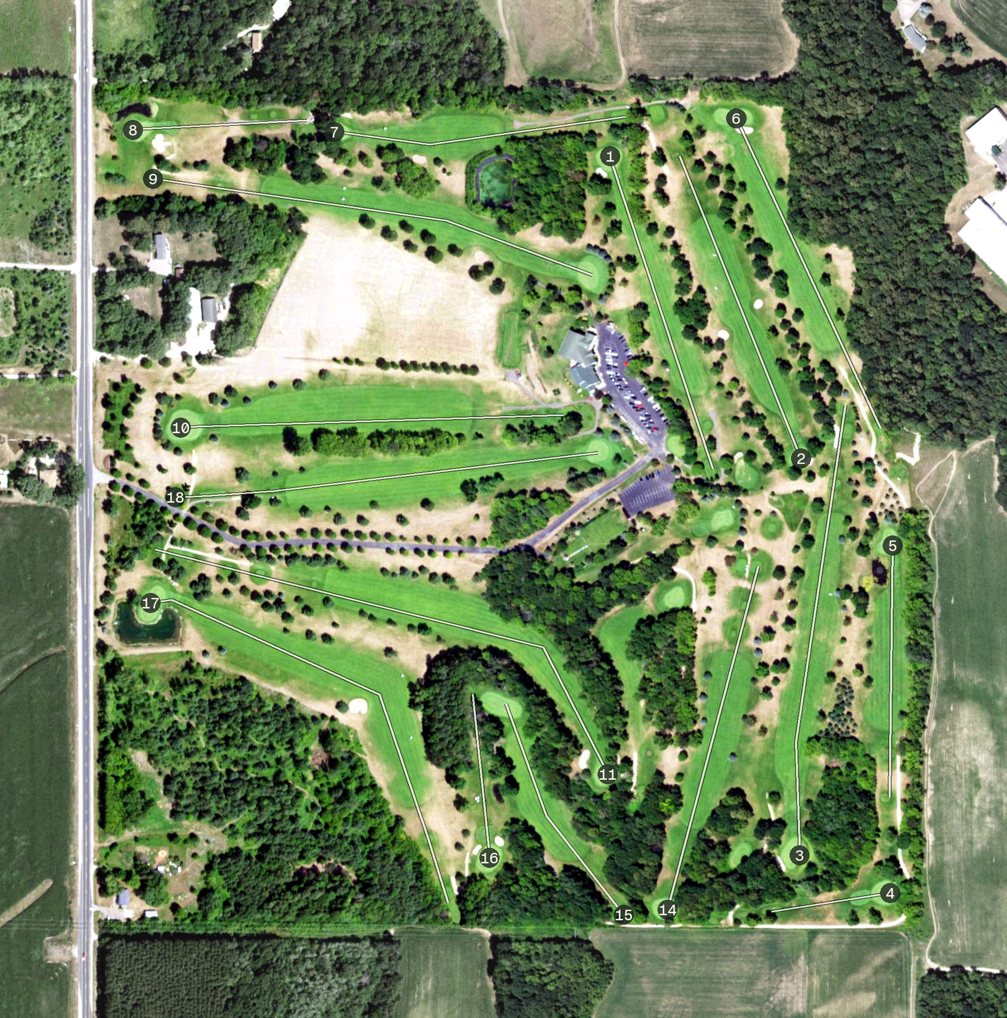 Aerial view of Kilkarney Hills Golf Course, WI
