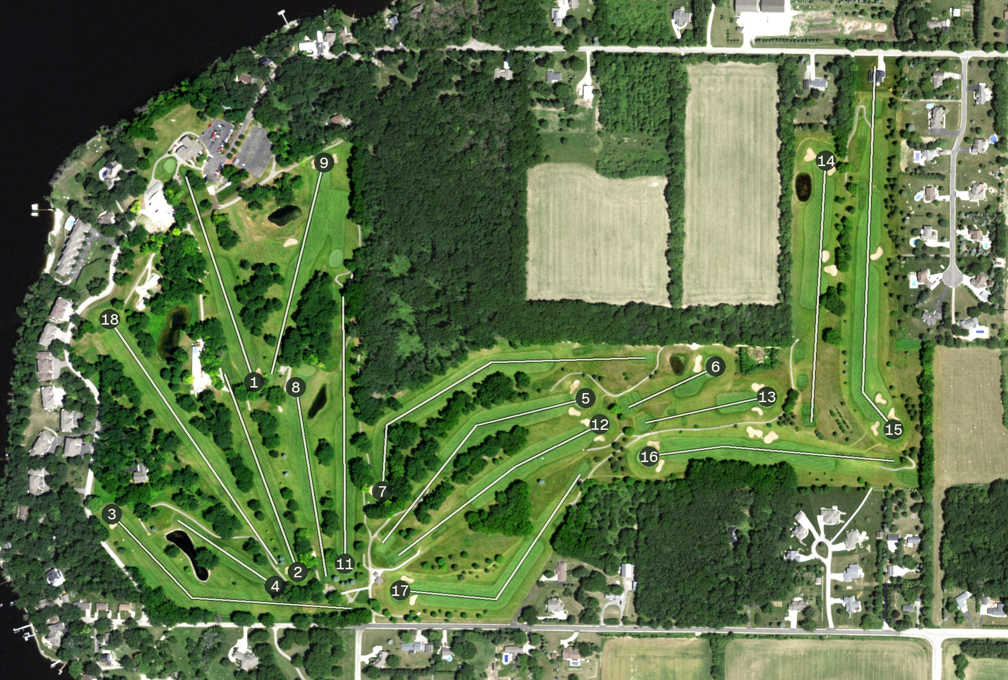 Aerial view of Koshkonong Mounds Country Club, WI