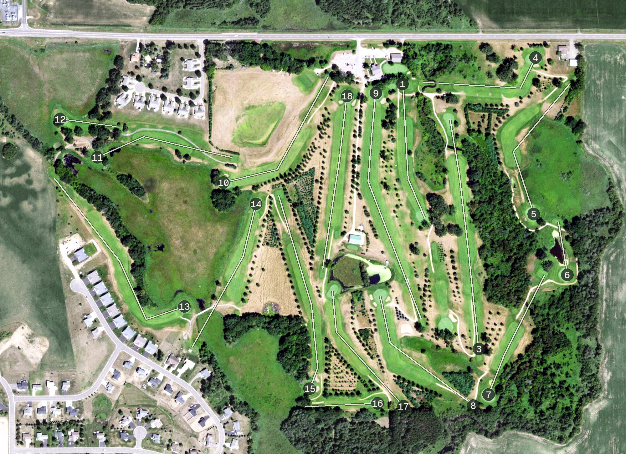 Aerial view of Krooked Kreek Golf Course, WI