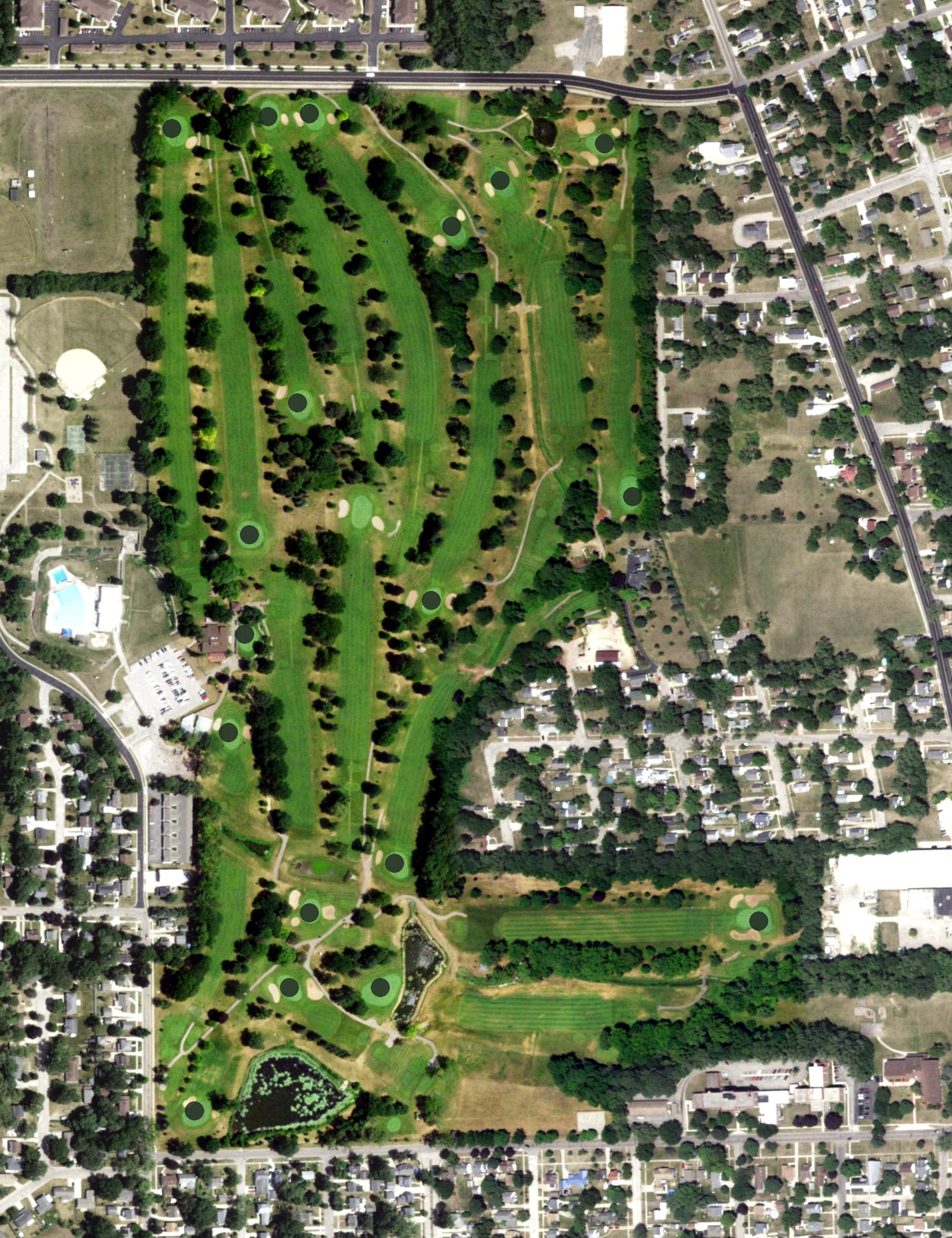 Aerial view of Krueger-Haskell Golf Course, WI