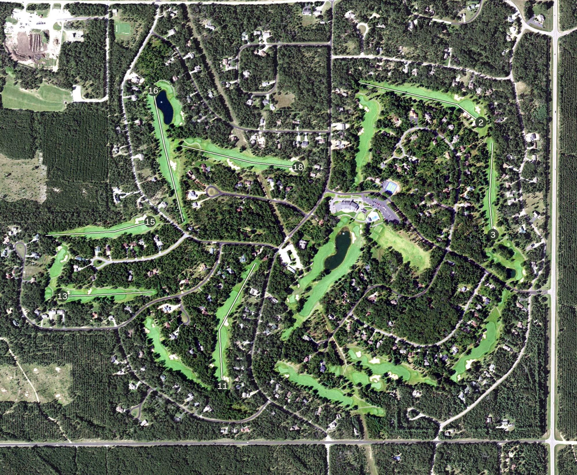 Aerial view of Lake Arrowhead - Pines, WI