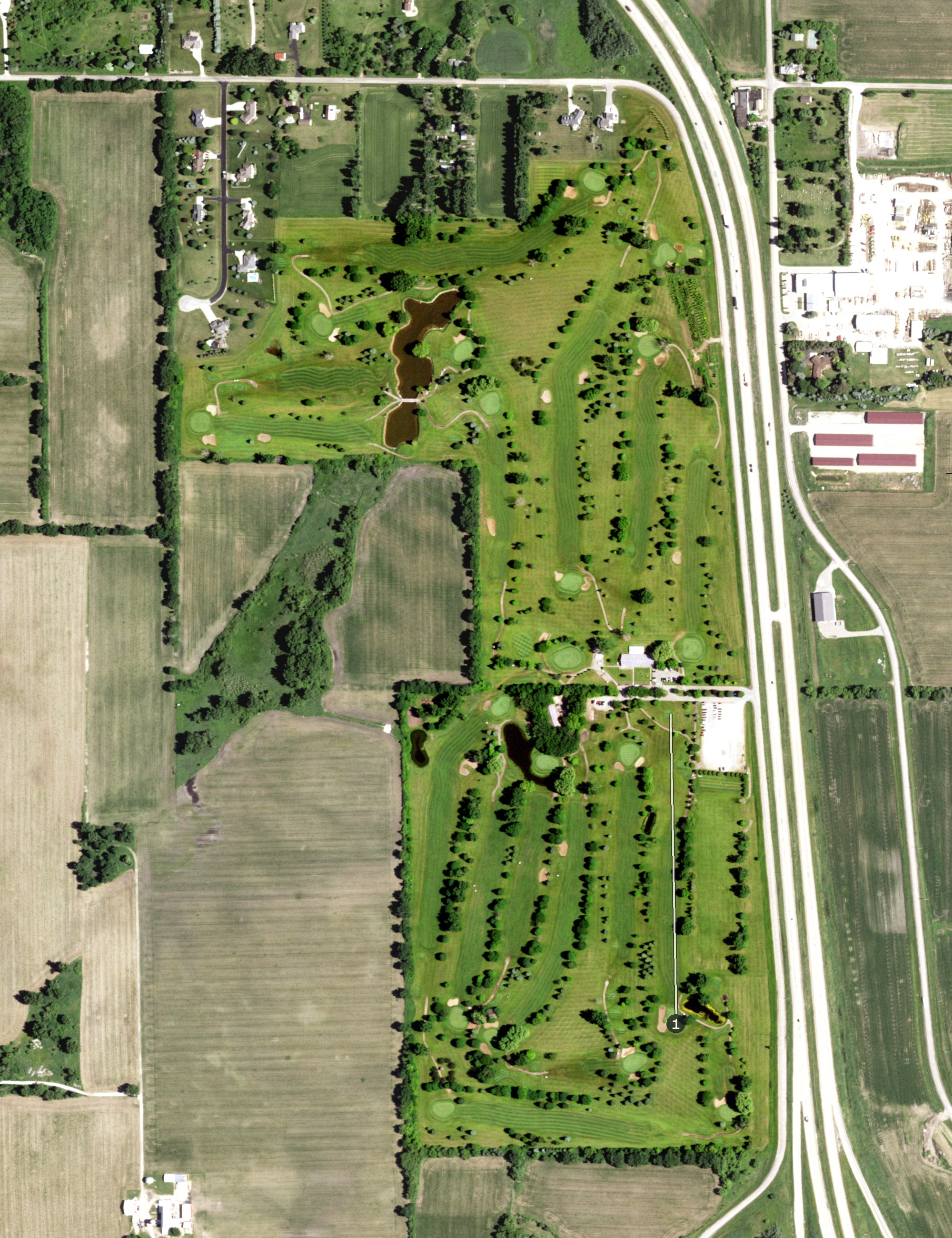 Aerial view of Lake Breeze Golf Club, WI