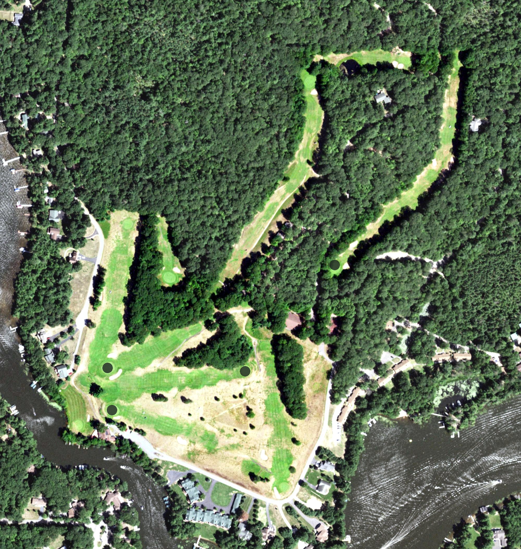 Aerial view of Lake Forest Golf Club, WI