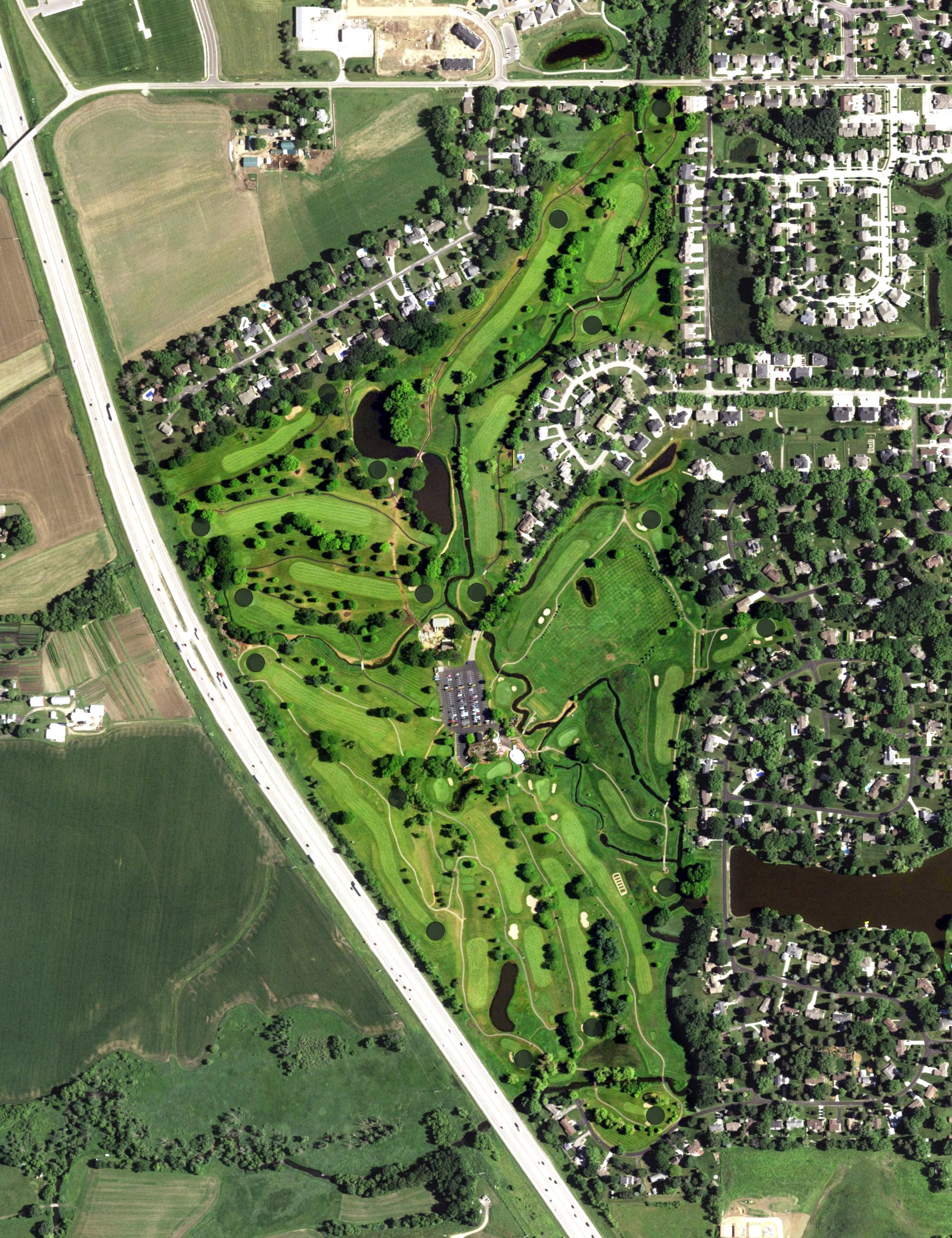 Aerial view of Lake Windsor Country Club, WI