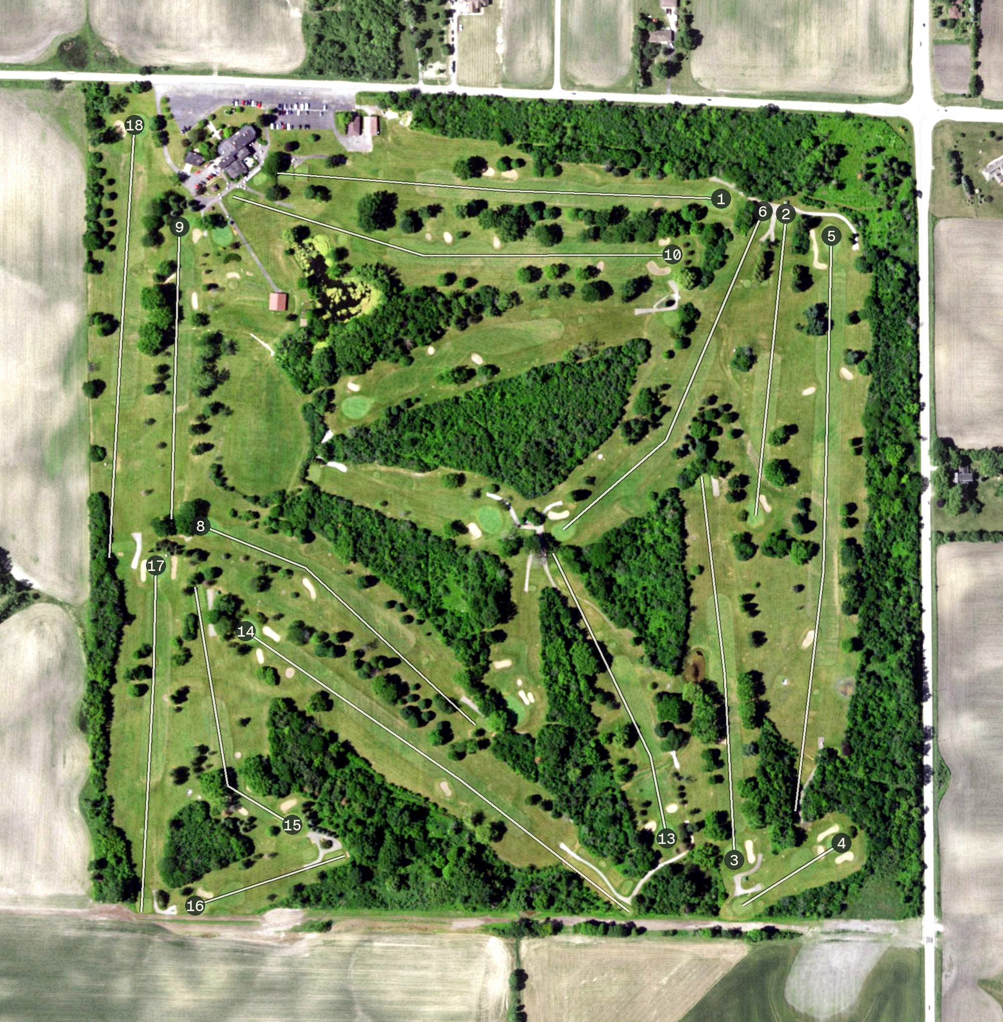 Aerial view of Maplecrest Country Club, WI