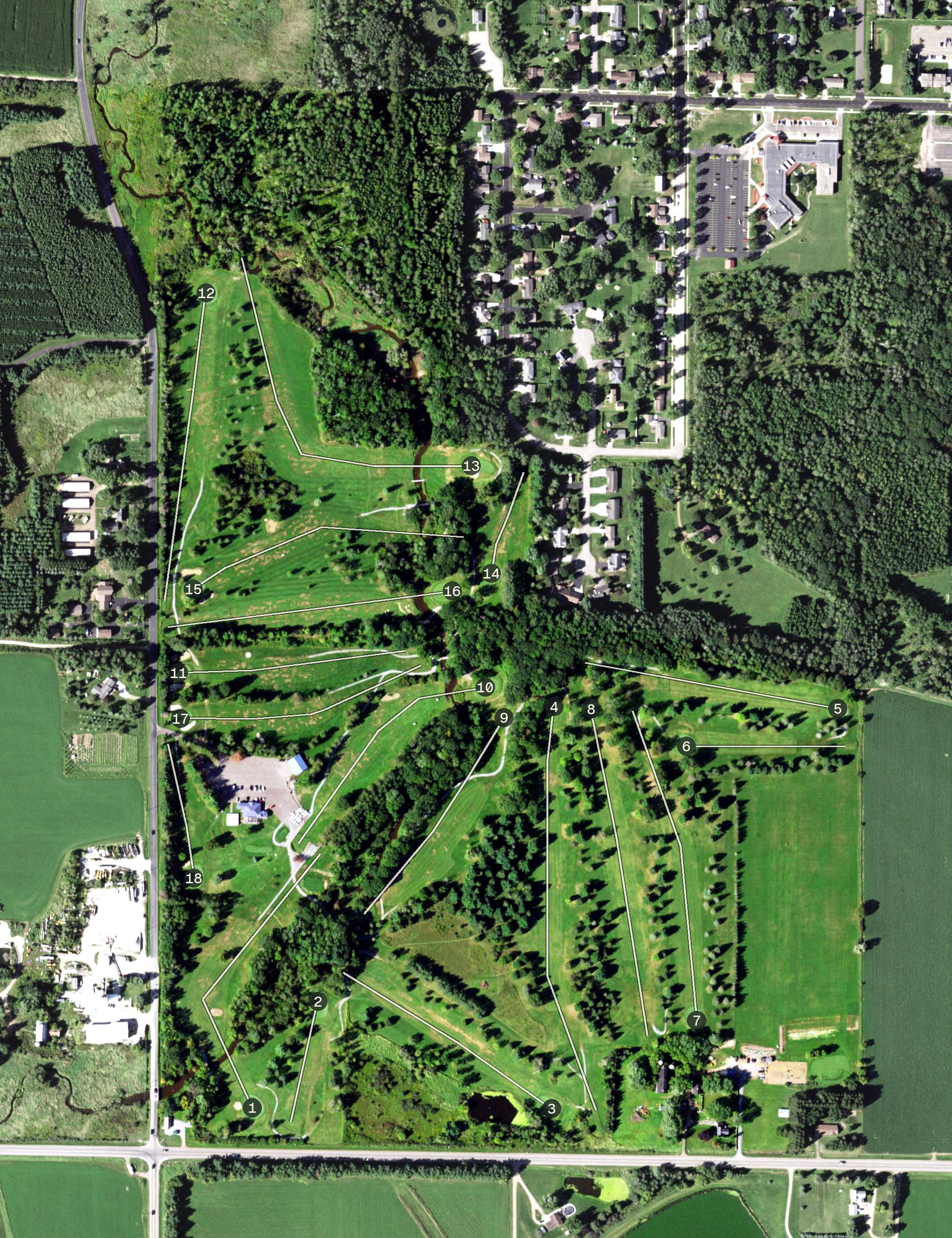 Aerial view of Marshfield Country Club, WI