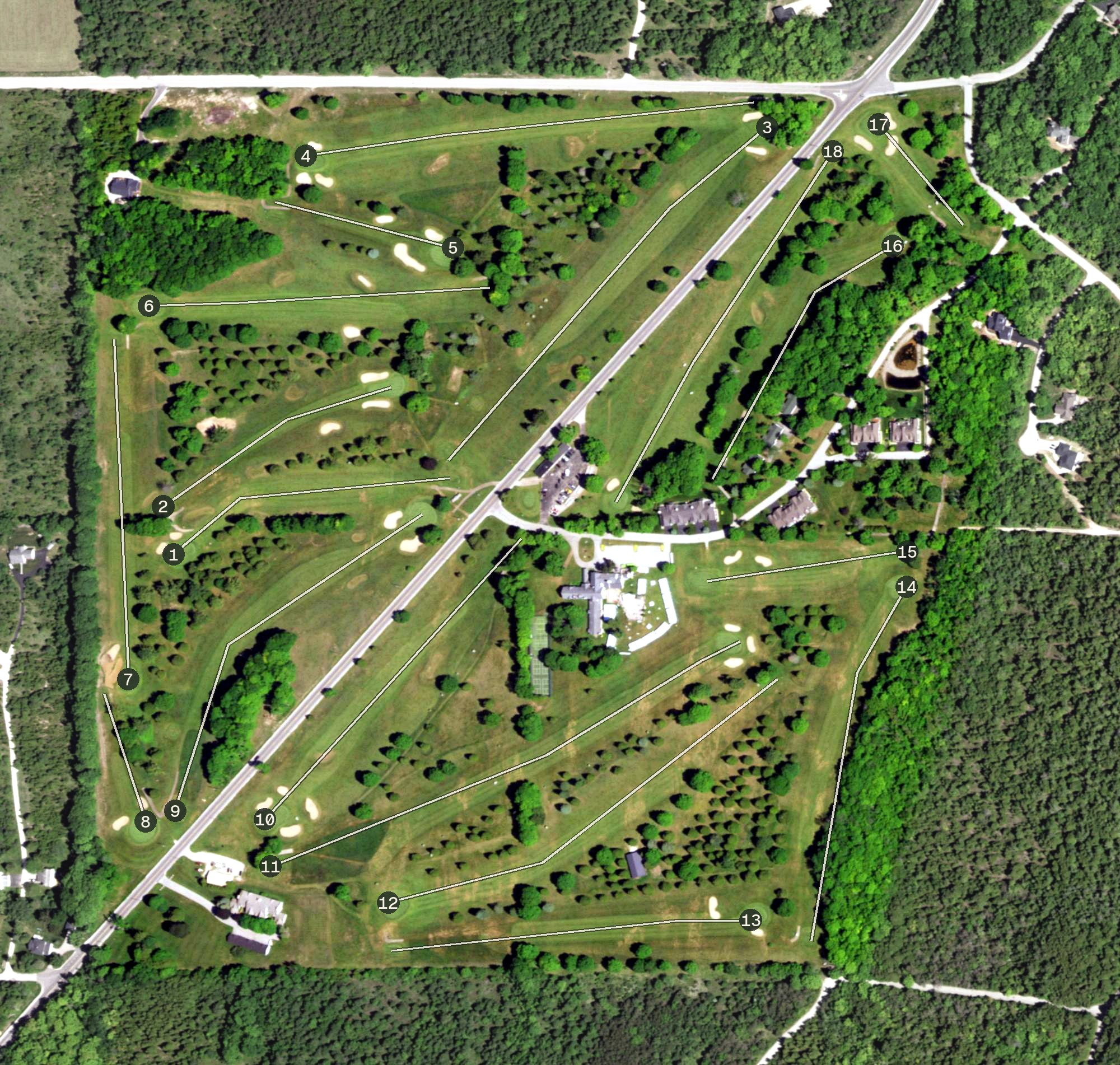 Aerial view of Maxwelton Braes Golf Resort, WI