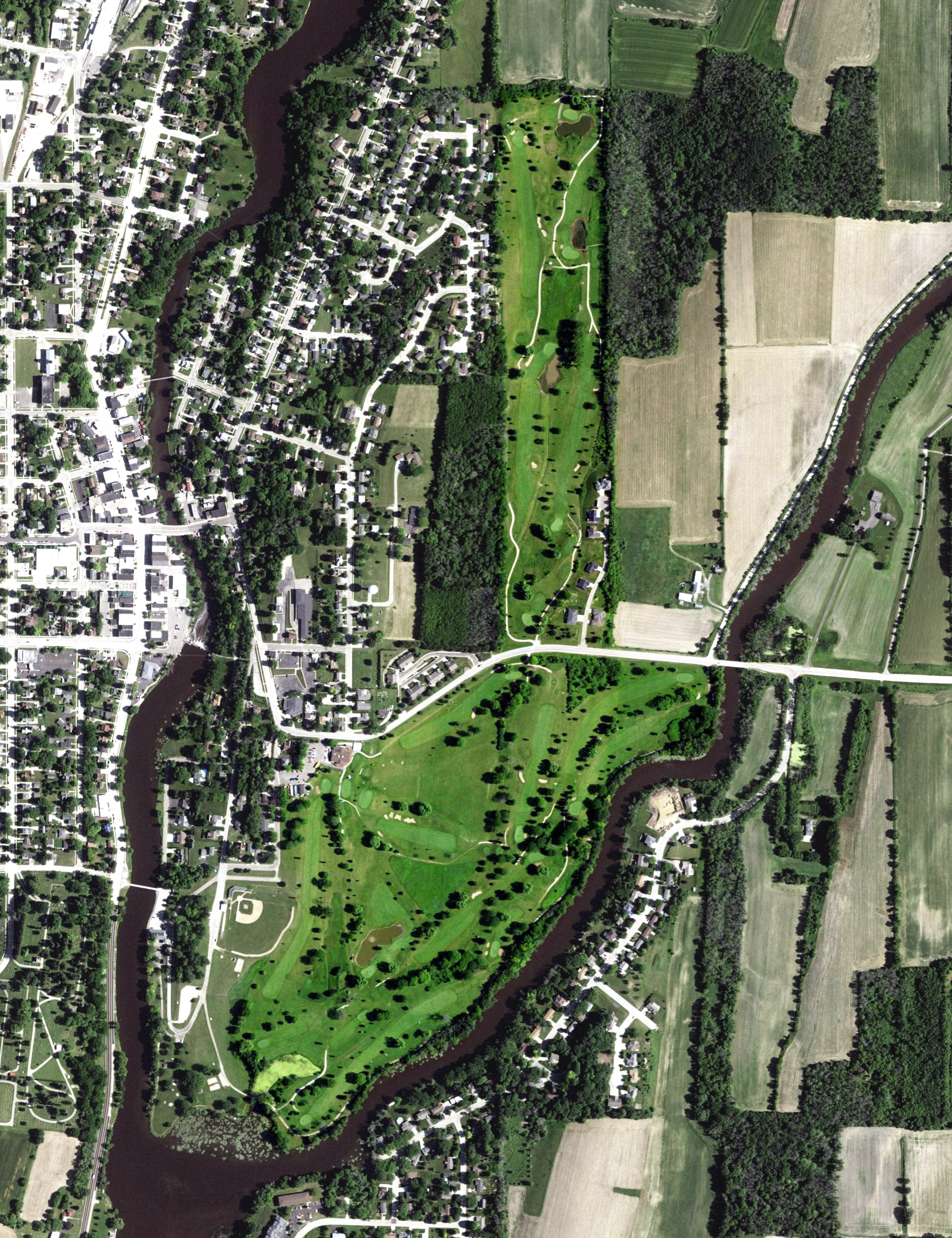 Aerial view of Mayville Golf Course, WI