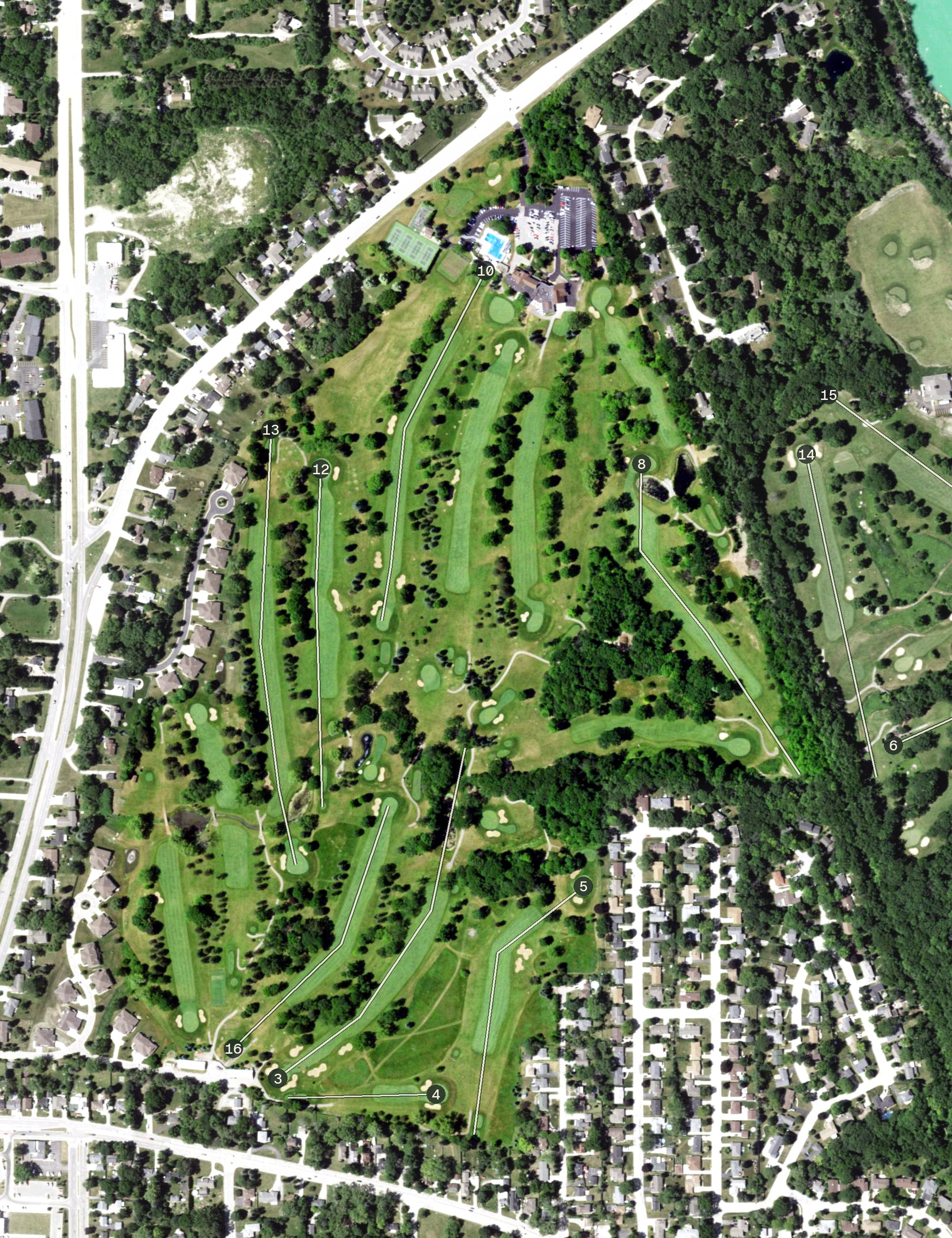 Aerial view of Meadowbrook Country Club, WI