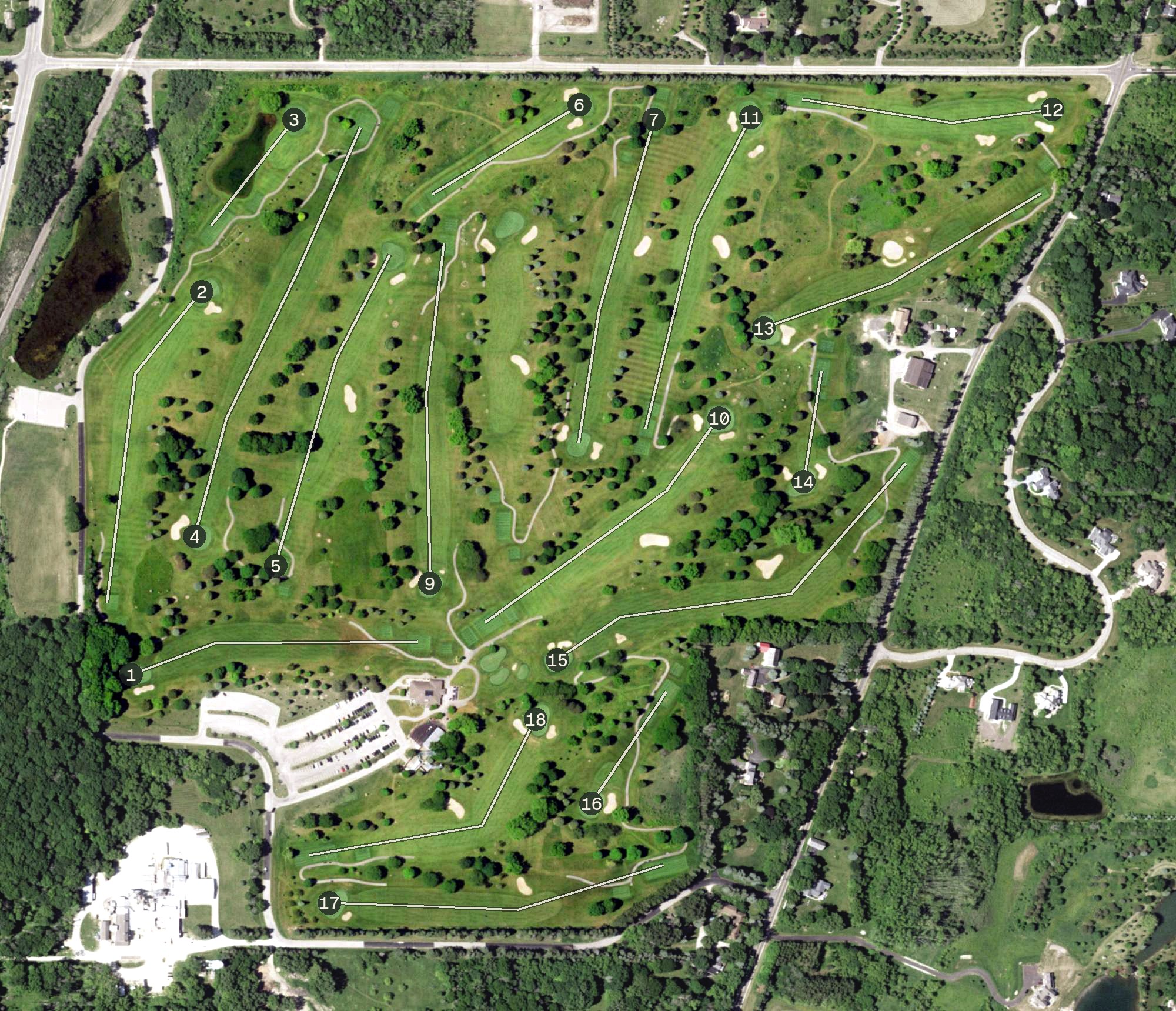 Aerial view of Mee-Kwon Park Golf Course, WI