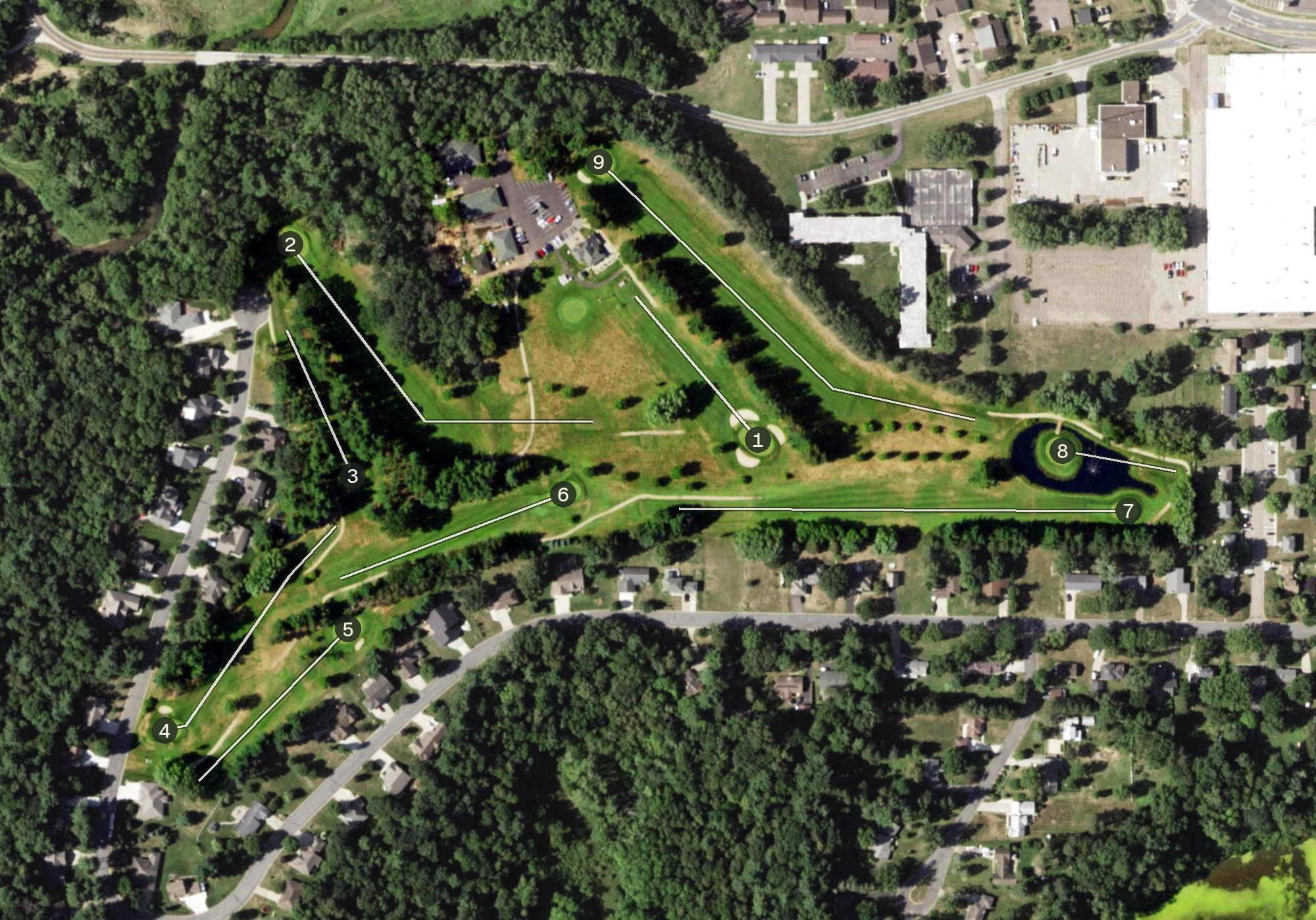 Aerial view of Menomonie Country Club, WI