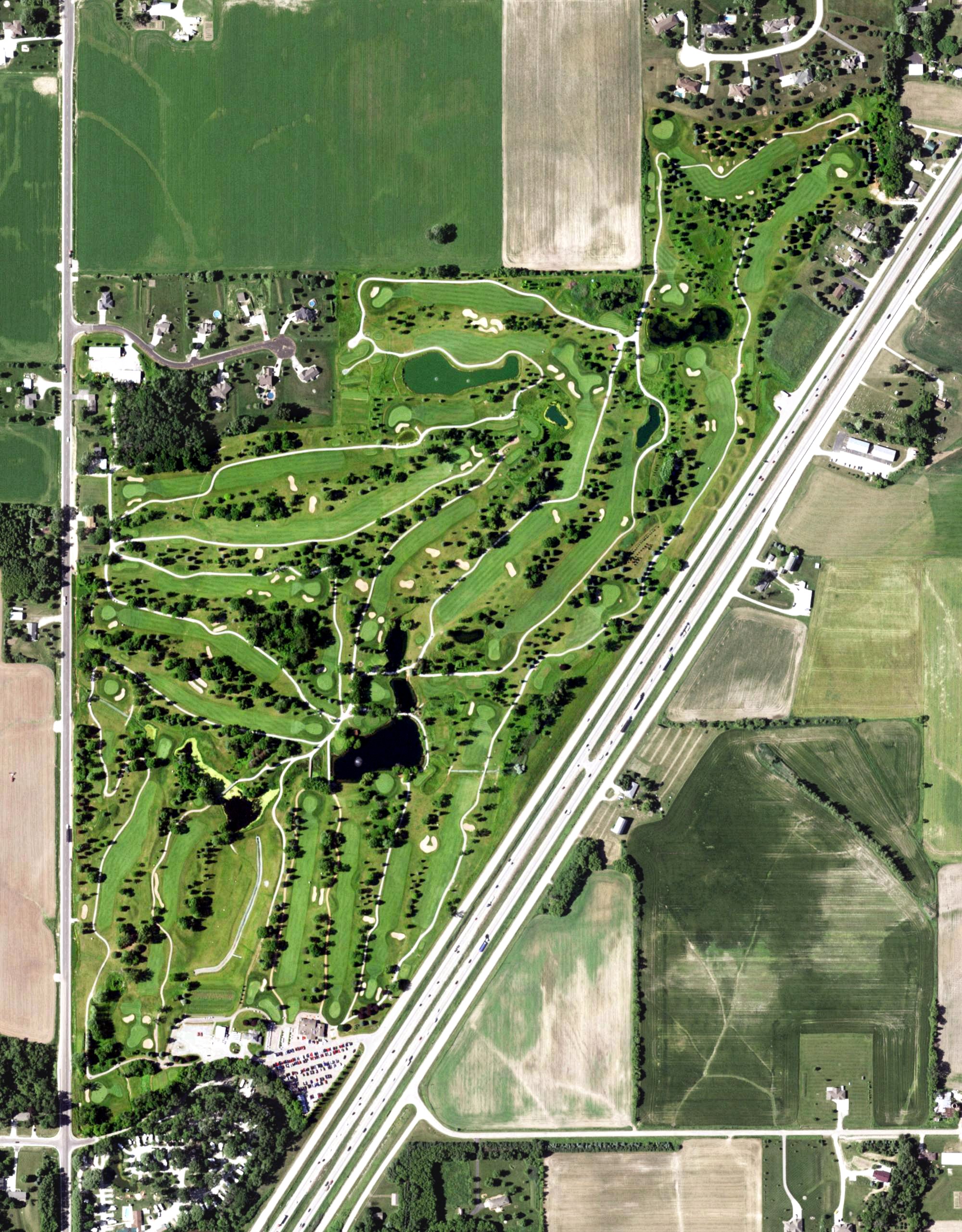Aerial view of Mid Vallee Golf Course, WI