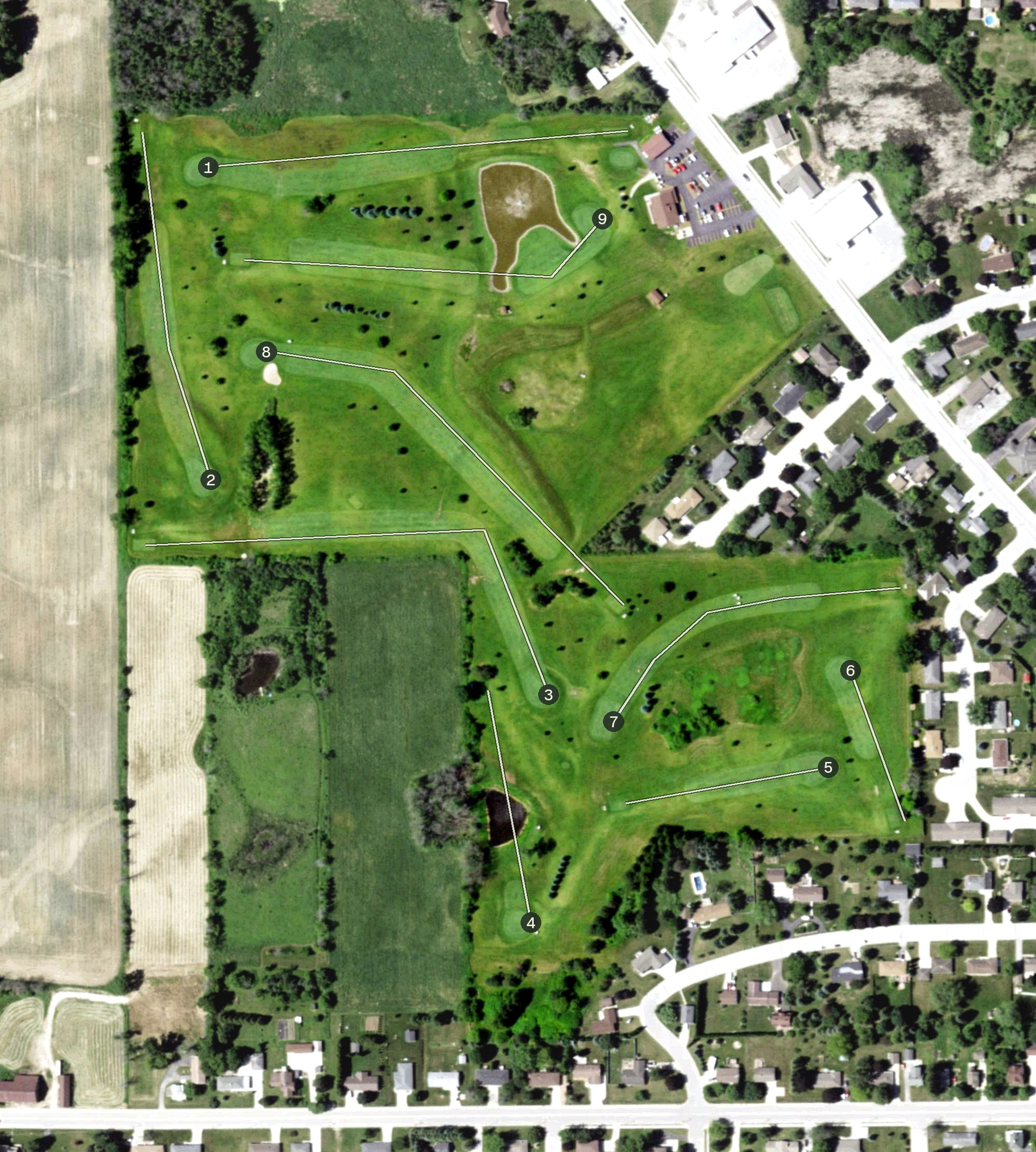 Aerial view of Millers Glen Golf Gourse, WI