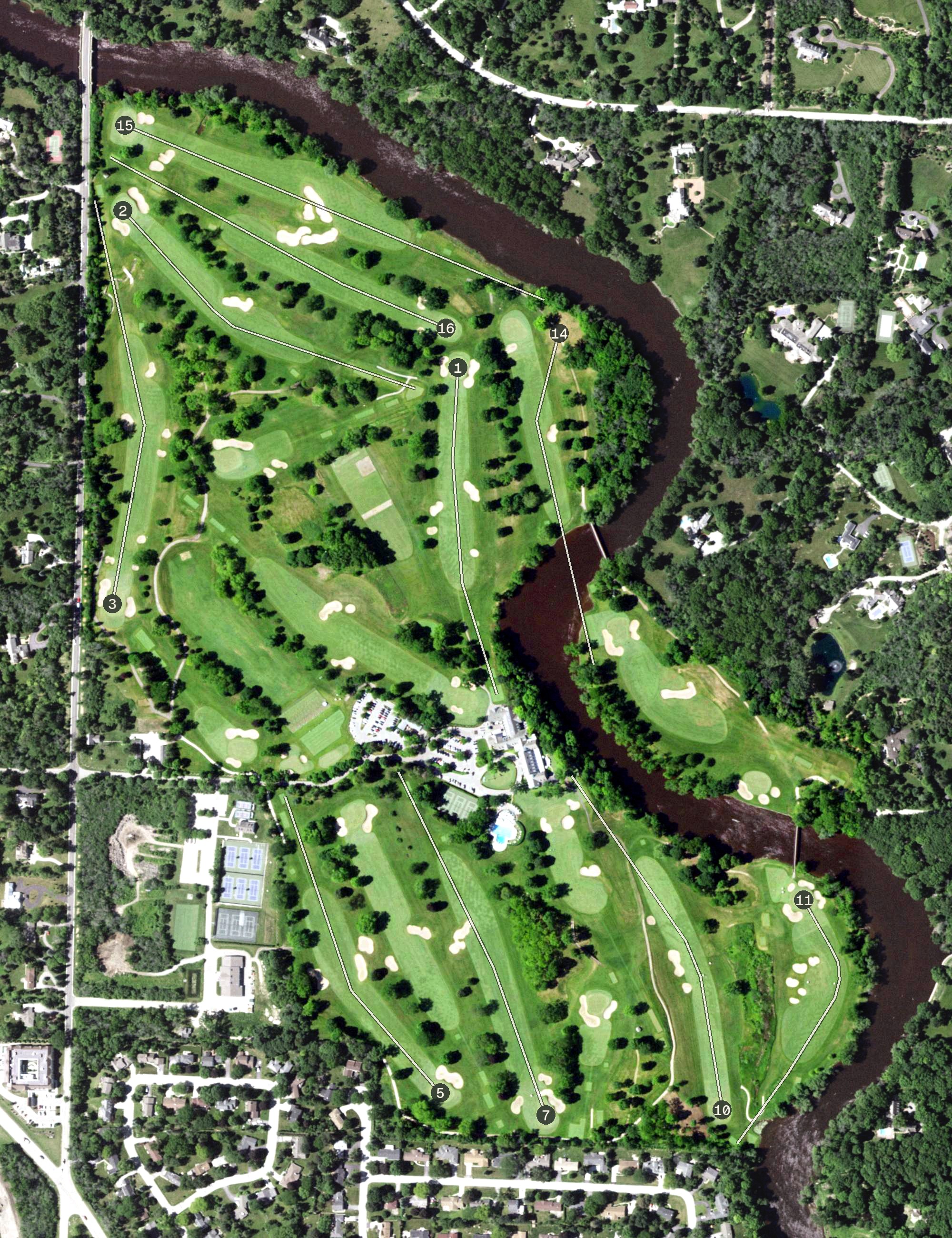 Aerial view of Milwaukee Country Club, WI