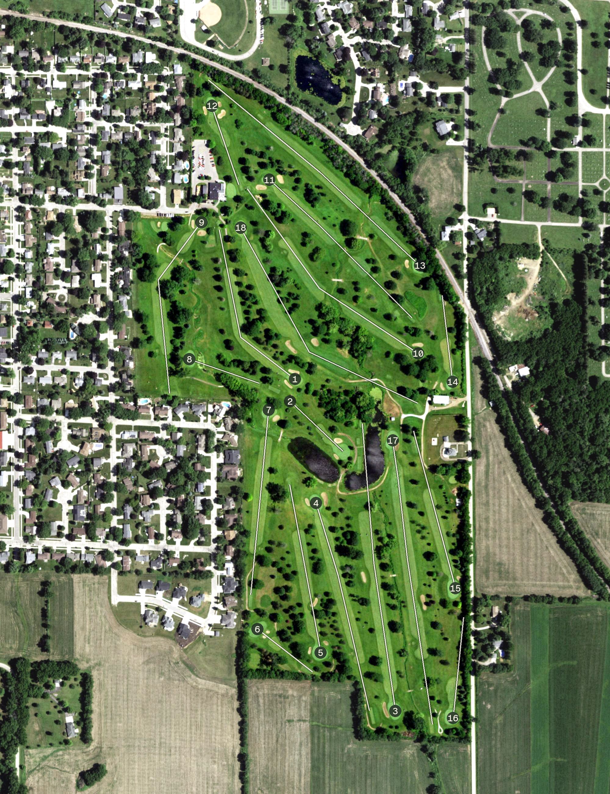 Aerial view of Monroe Country Club, WI