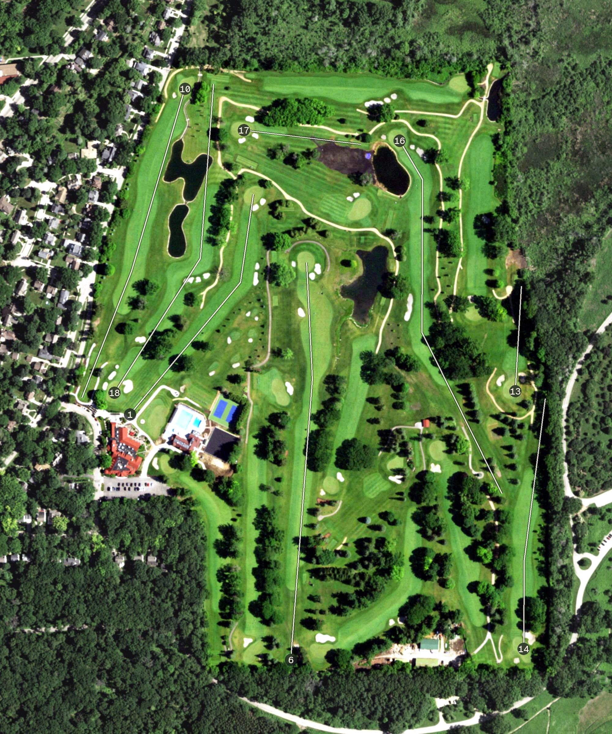 Aerial view of Nakoma Country Club, WI