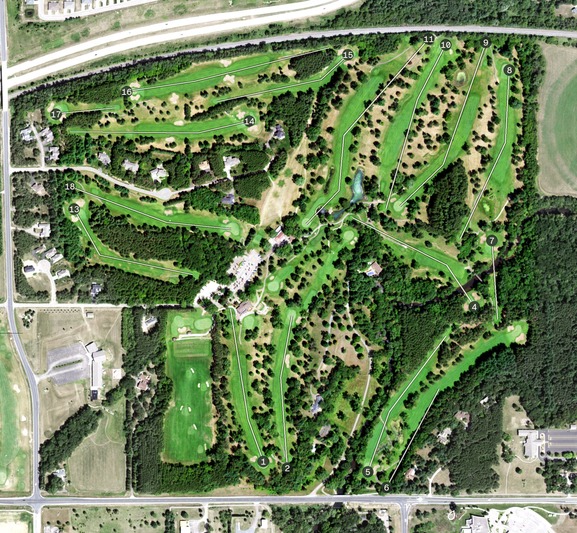 Aerial view of New Richmond Golf Club, WI