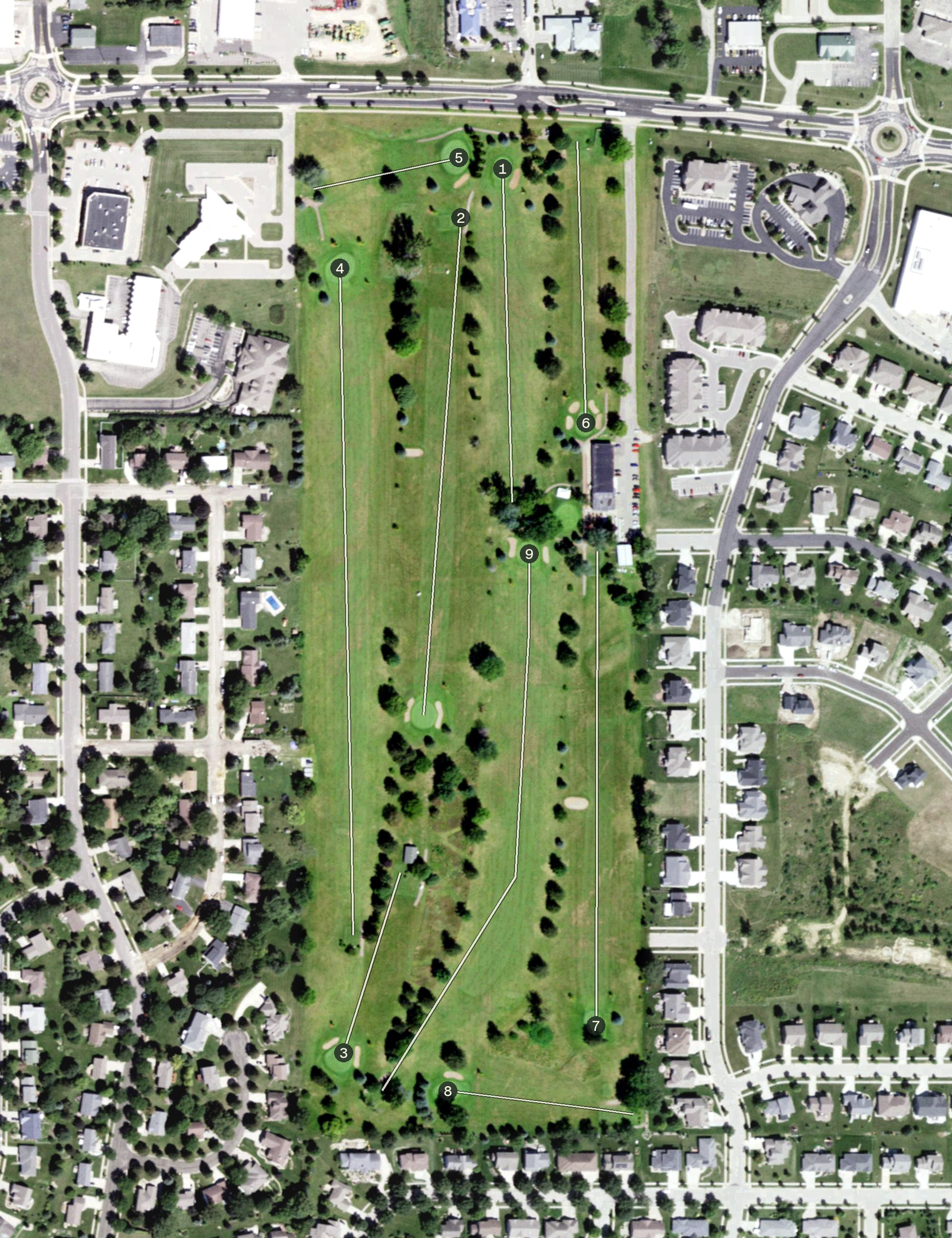 Aerial view of Norsk Golf Club, WI