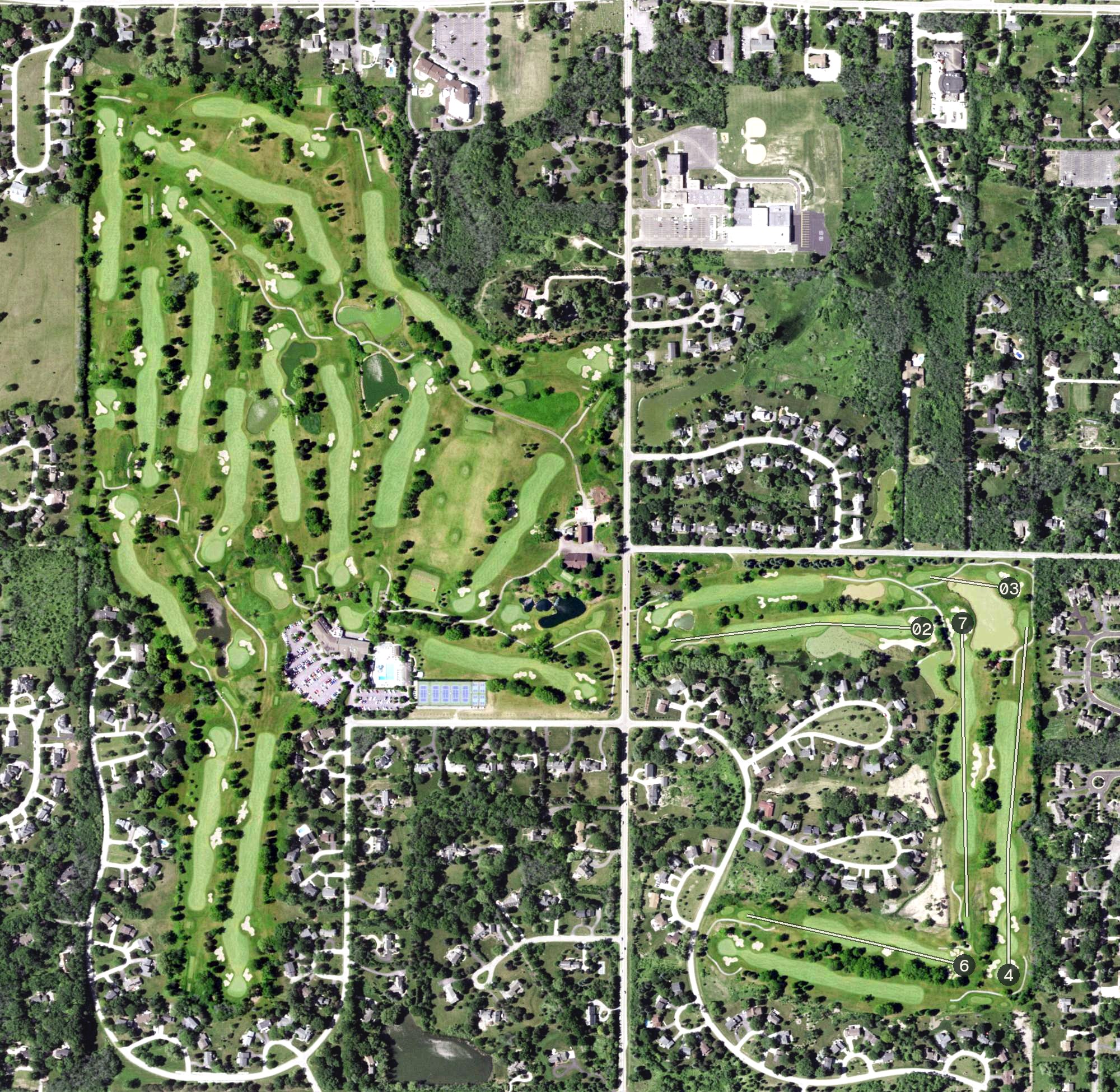 Aerial view of North Shore Country Club, WI