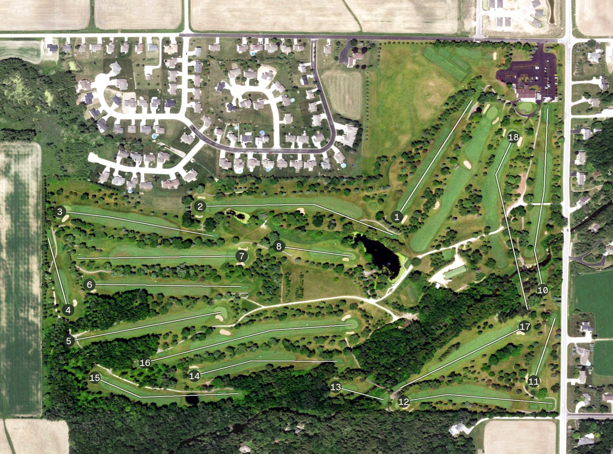 Aerial view of Northbrook Country Club, WI