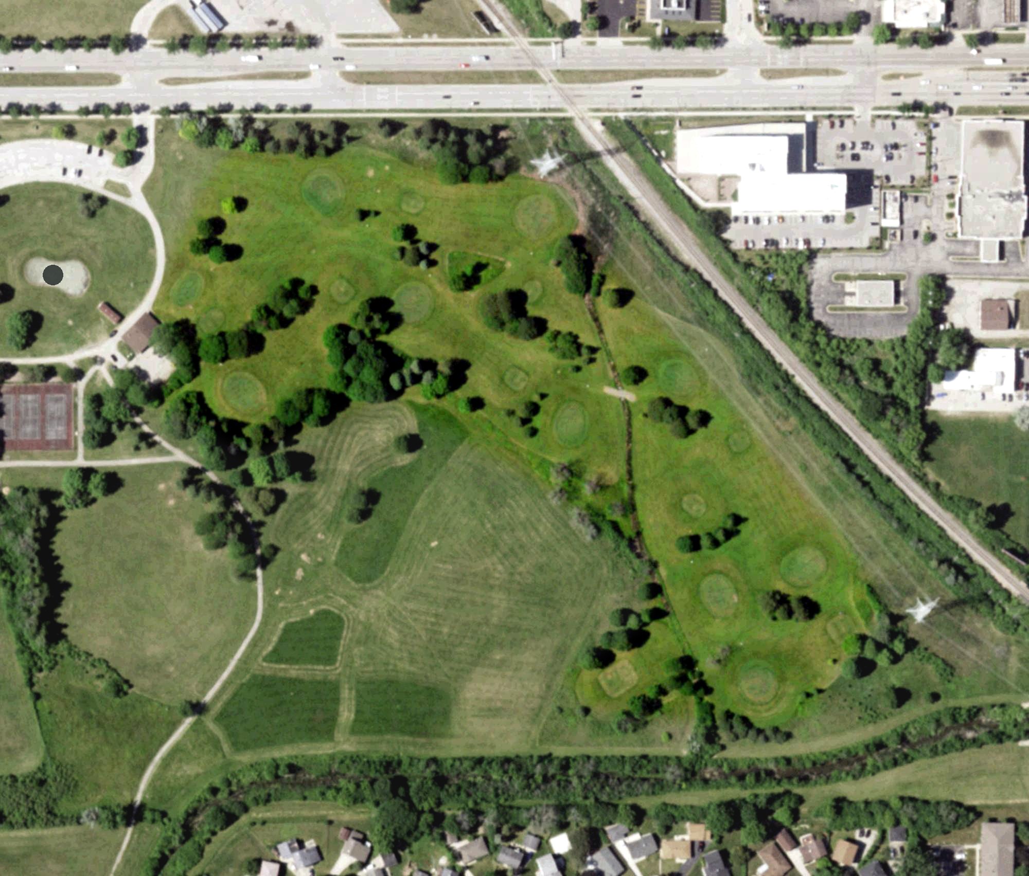 Aerial view of Noyes Park Golf Course, WI