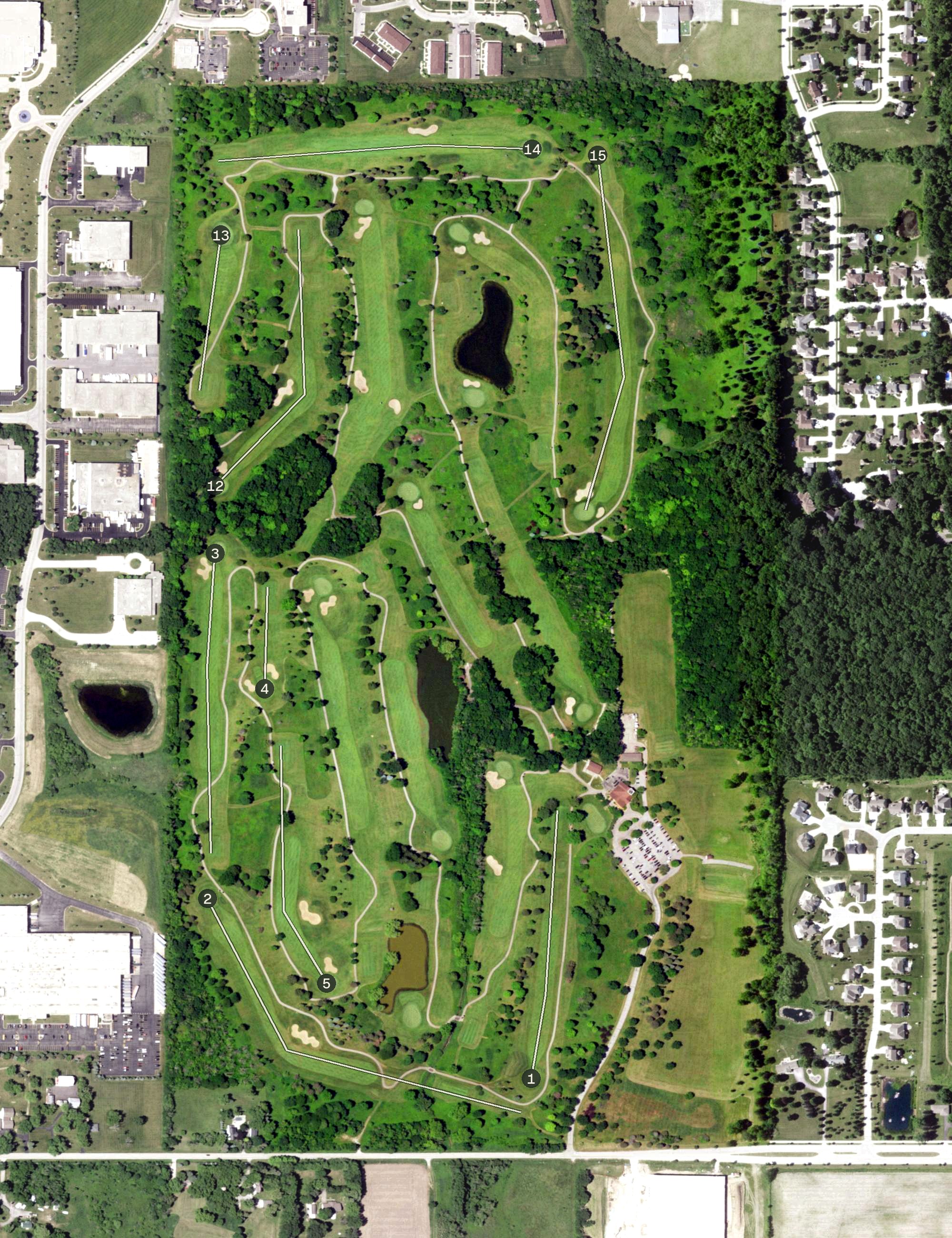 Aerial view of Oakwood Park Golf Course, WI