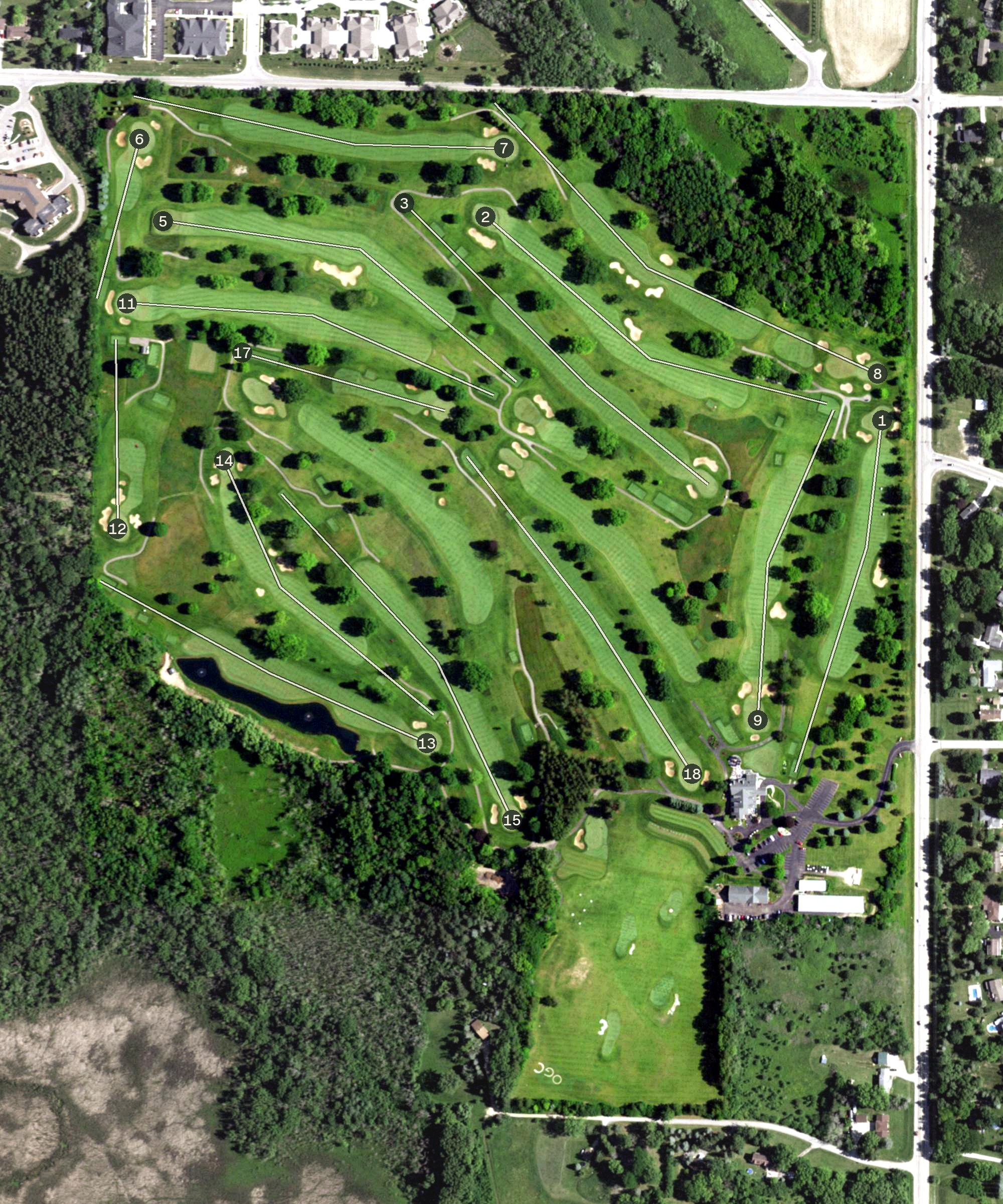 Aerial view of Oconomowoc Golf Club, WI