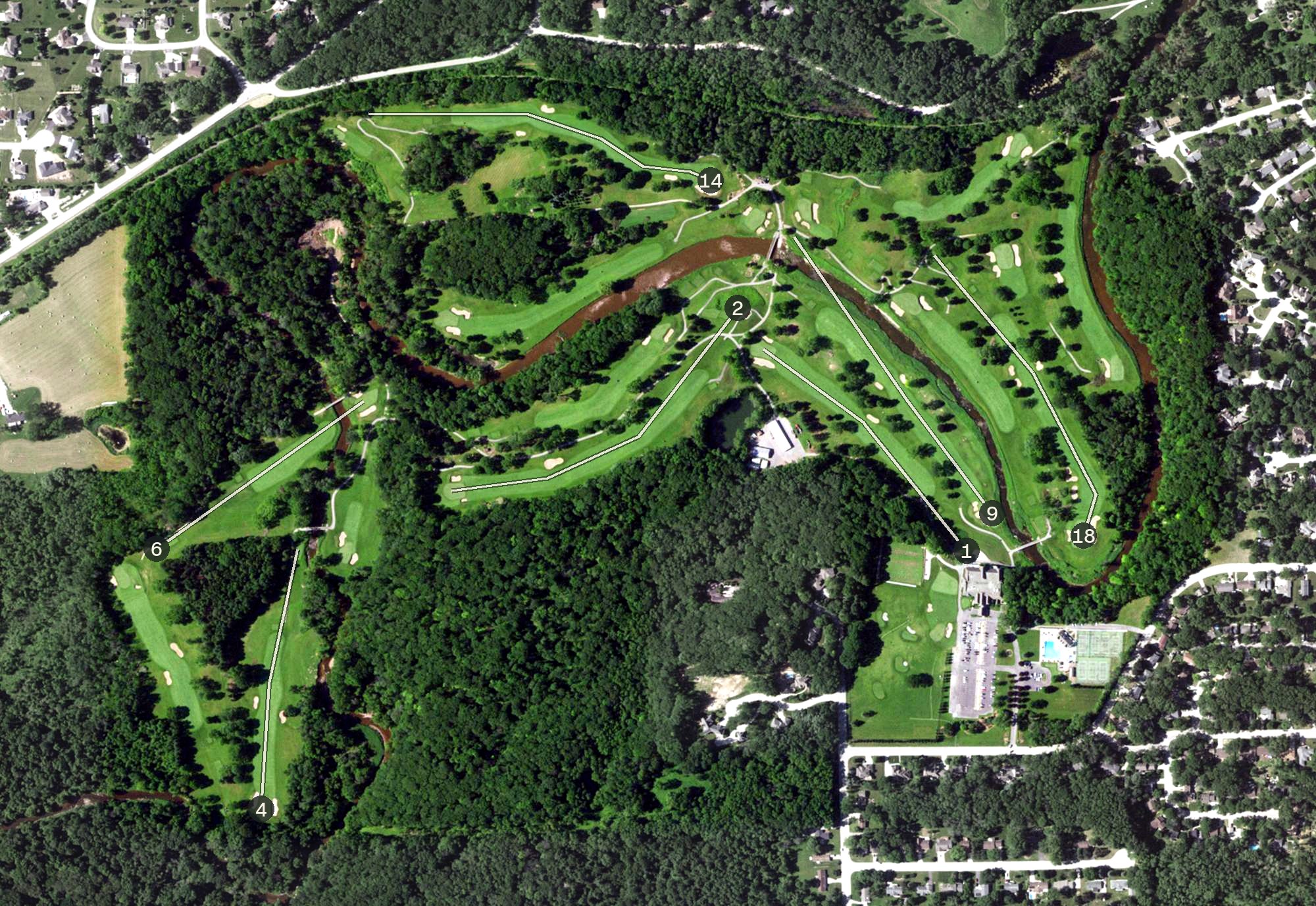 Aerial view of Oneida Golf & Country Club, WI