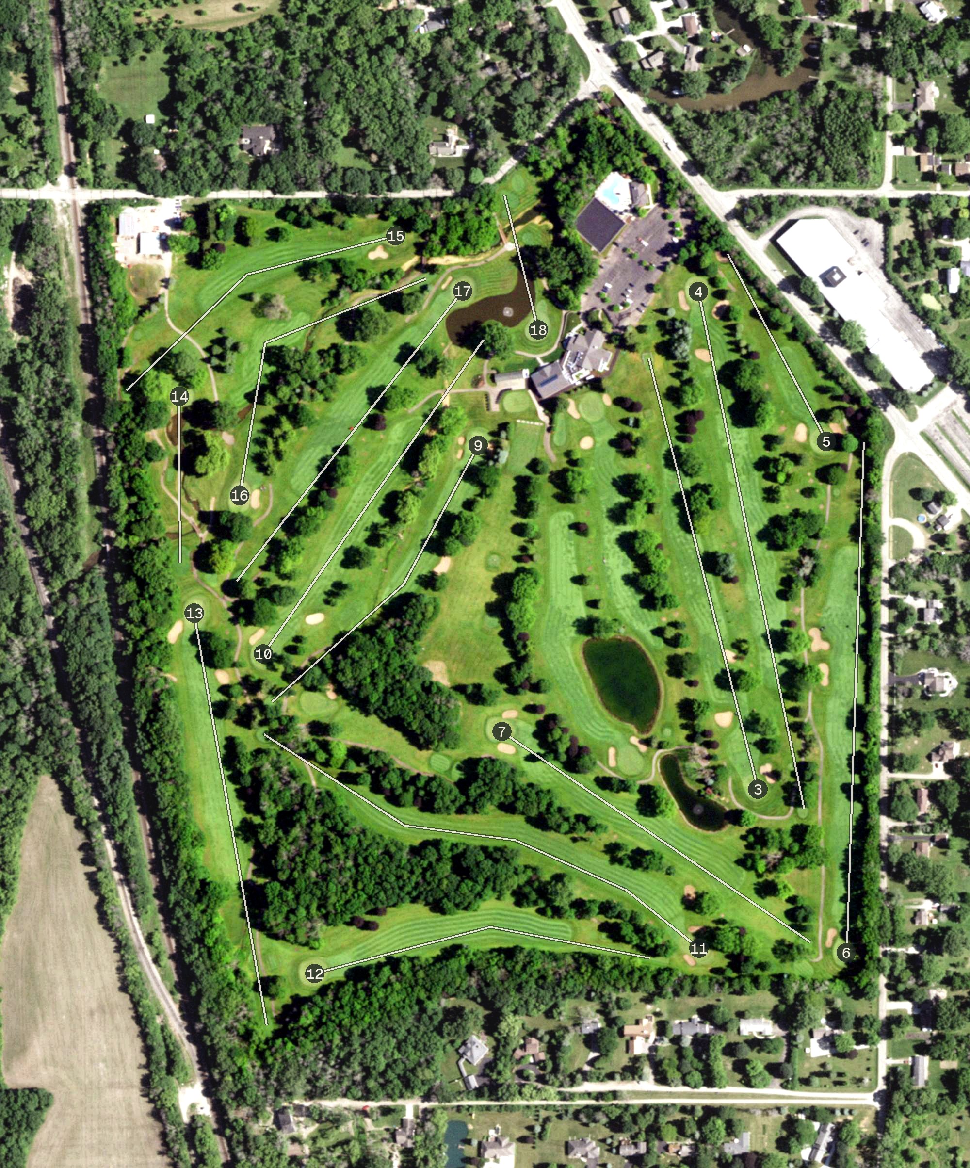 Aerial view of Oshkosh Country Club, WI
