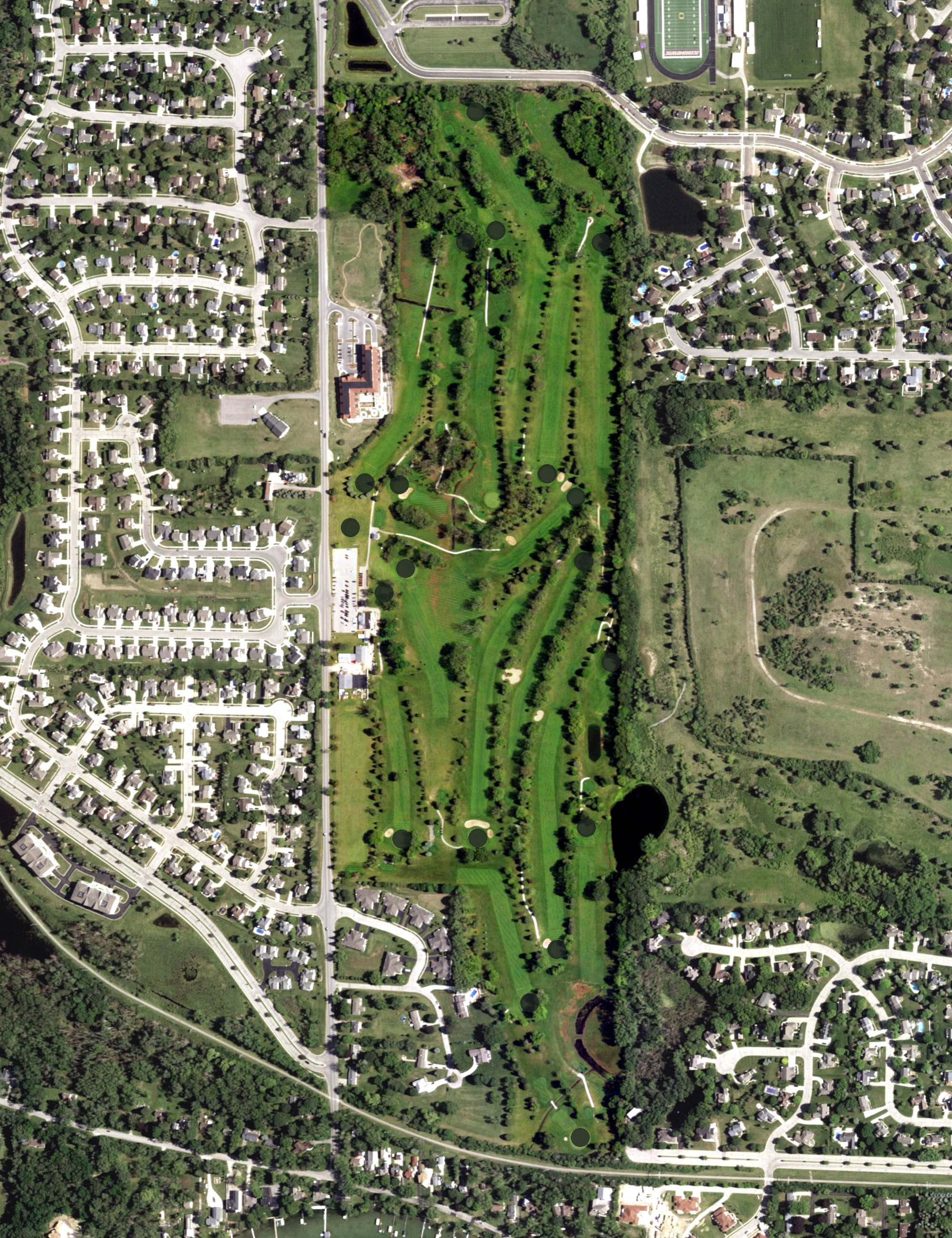 Aerial view of Paganica Golf Course, WI