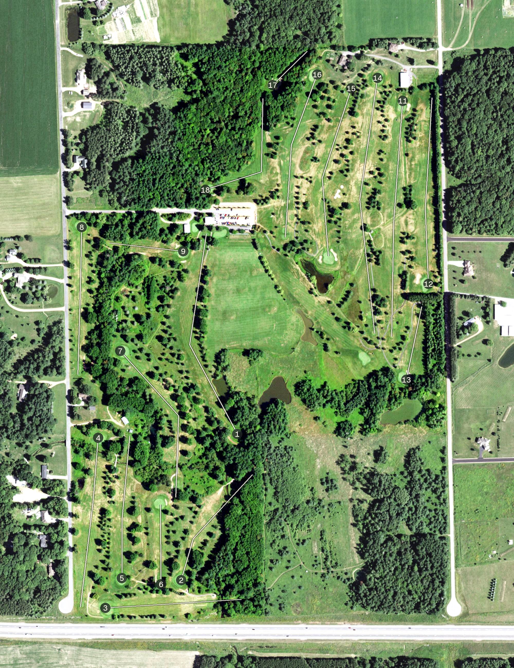 Aerial view of Pine Valley Golf Course, WI