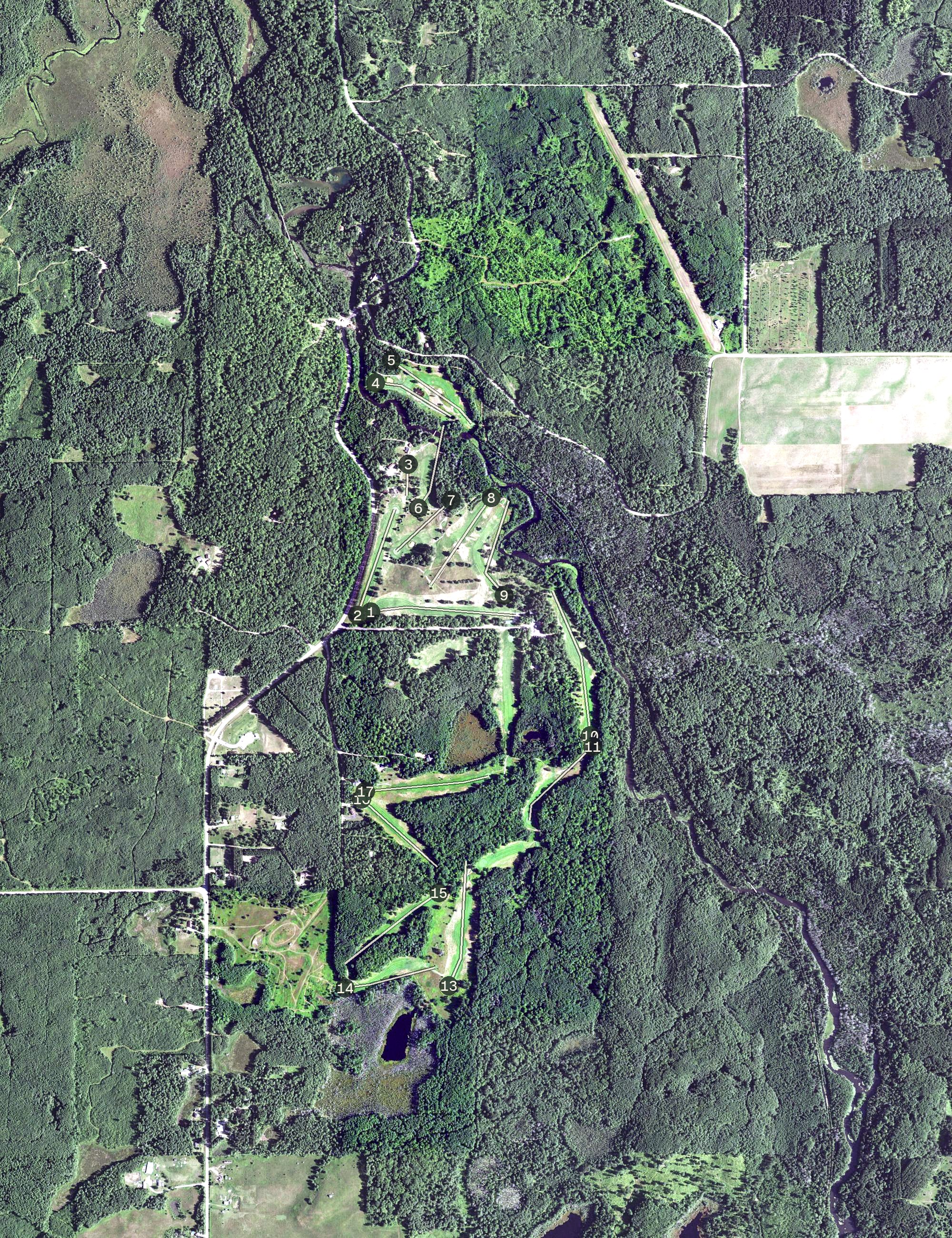 Aerial view of Pinewood Country Club, WI