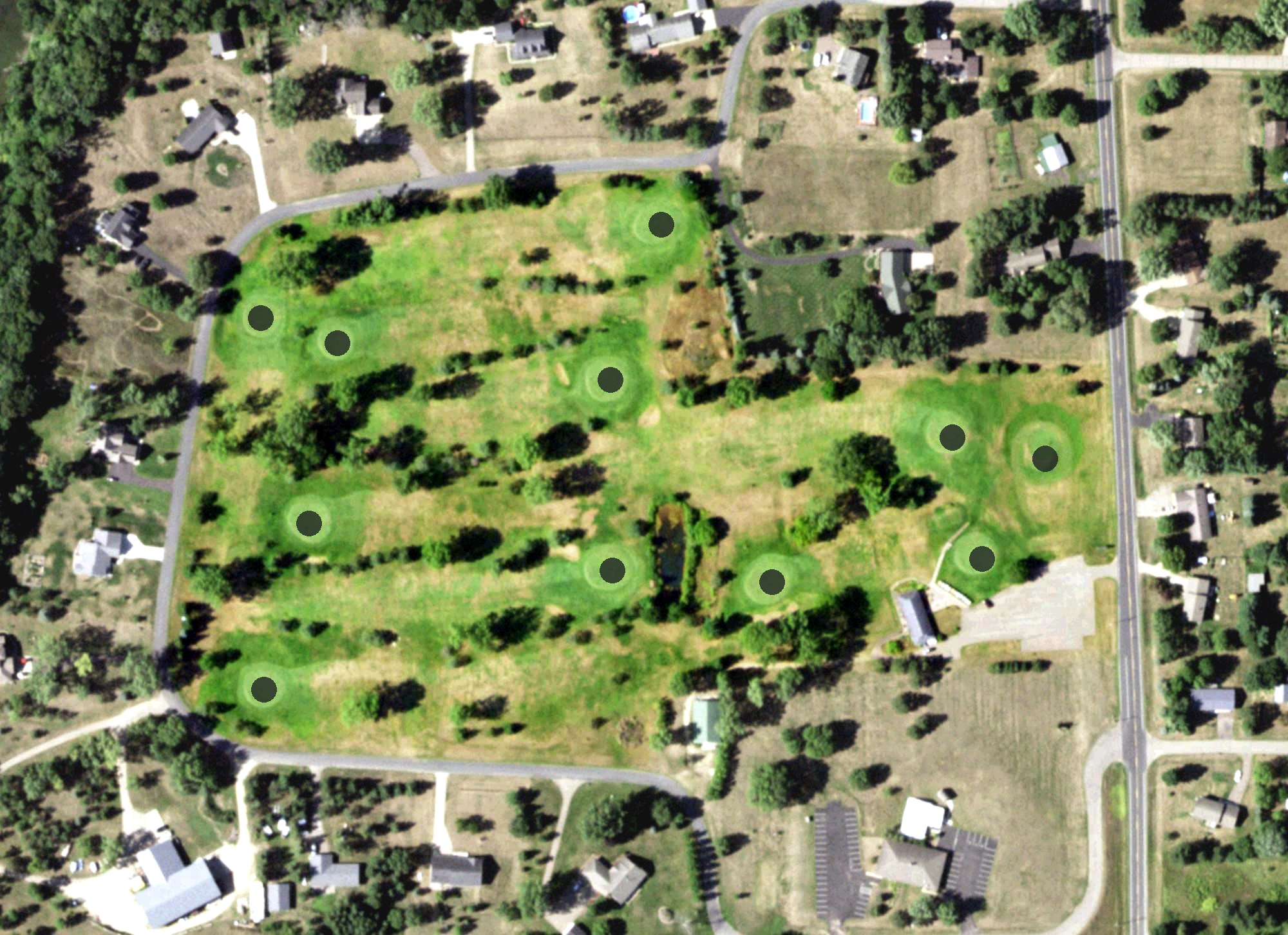 Aerial view of Pinewood Golf Course, WI