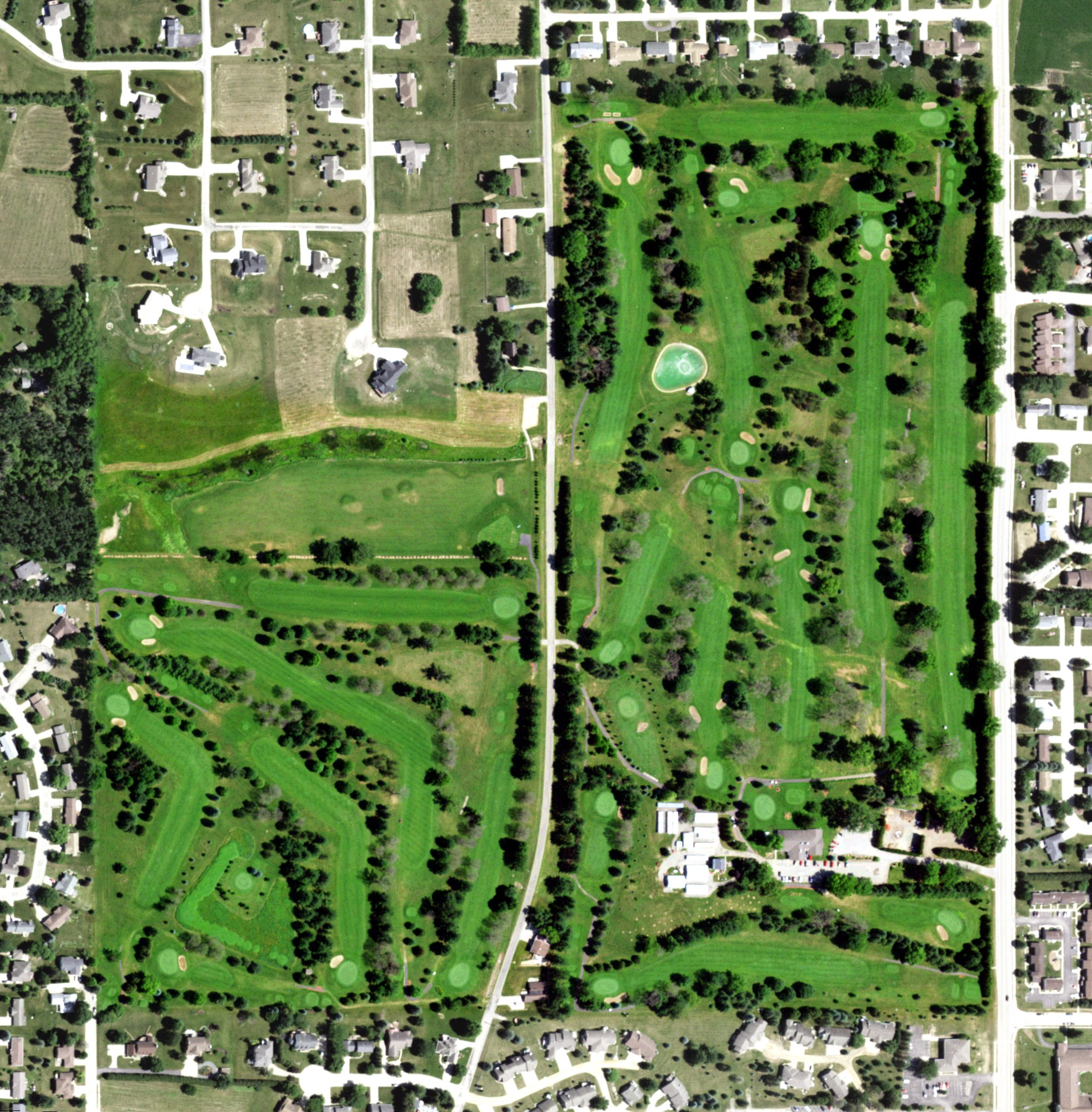 Aerial view of Platteville Golf and Country Club, WI