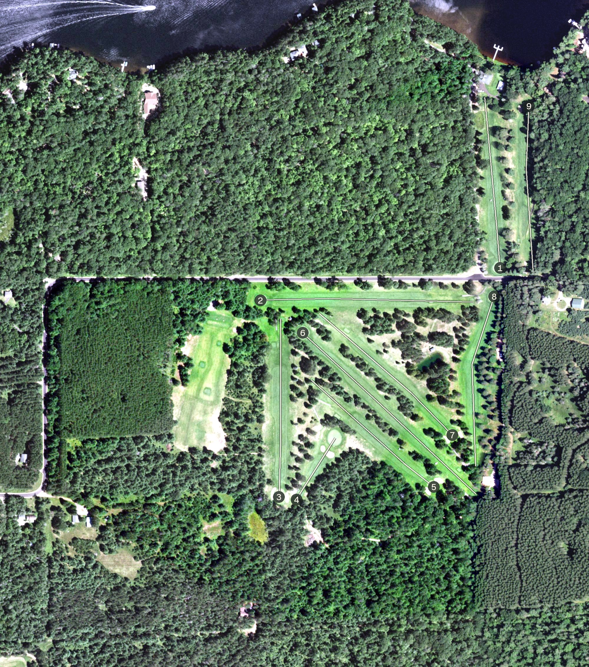 Aerial view of Plum Lake Golf Course, WI