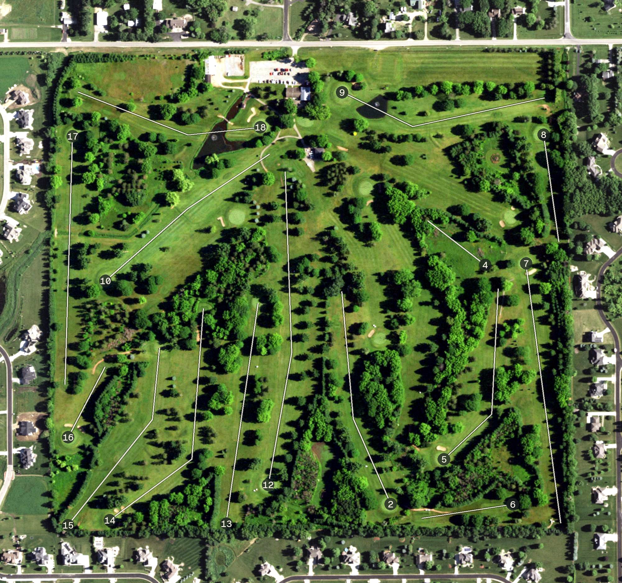 Aerial view of Prairie Pines Golf Course, WI