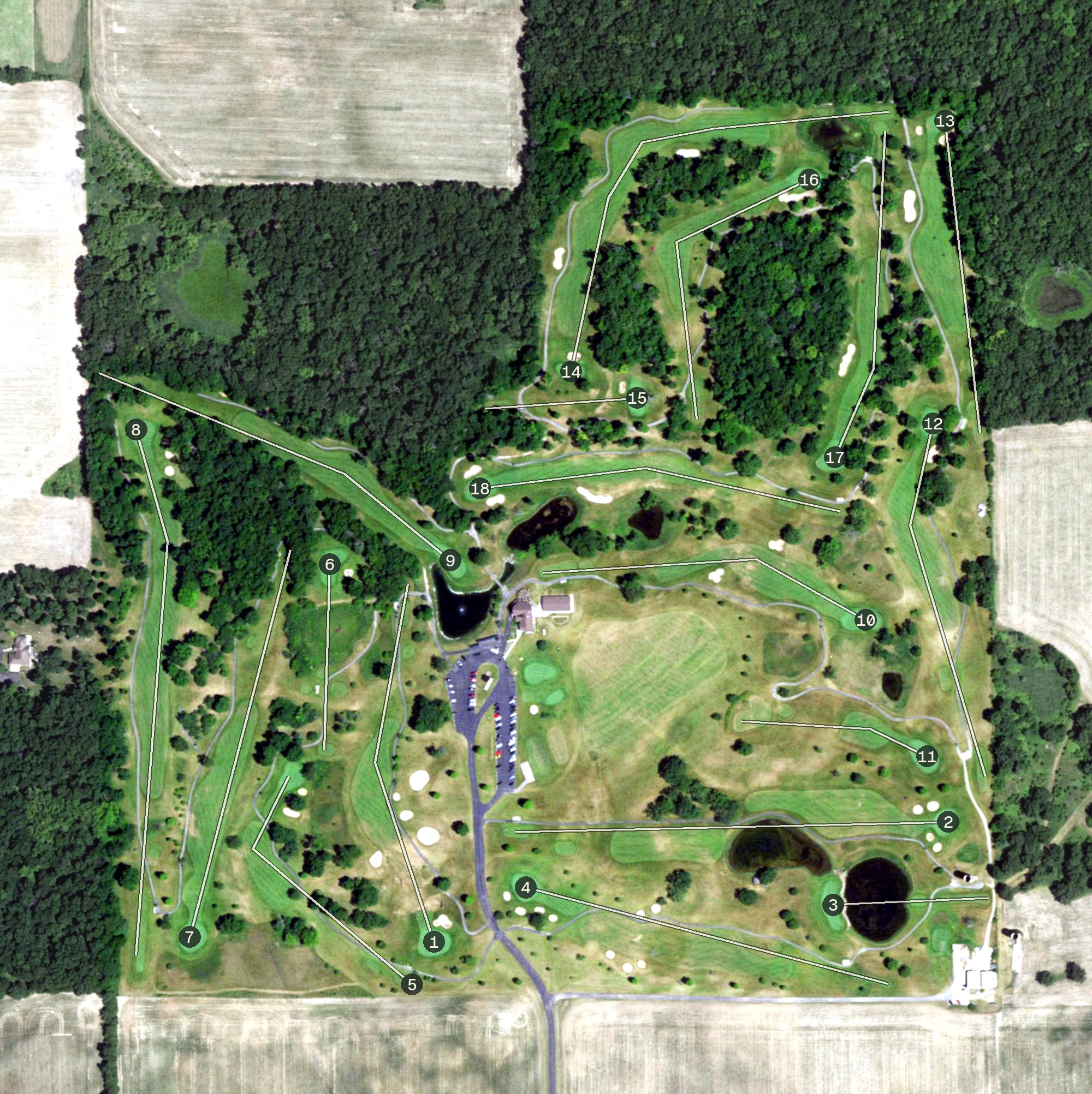 Aerial view of Prairie Woods Golf Course, WI
