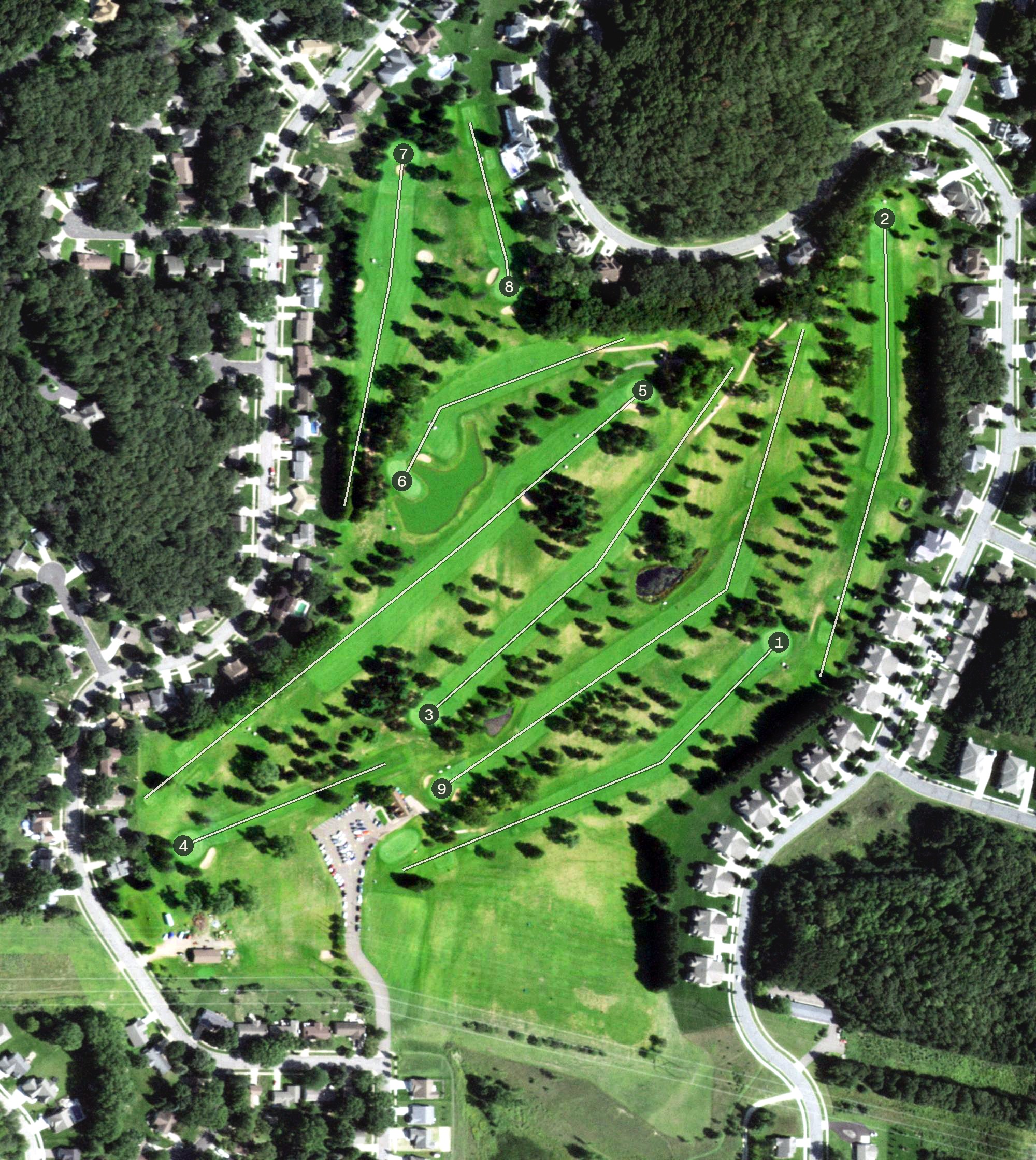 Aerial view of Princeton Valley Golf Course, WI