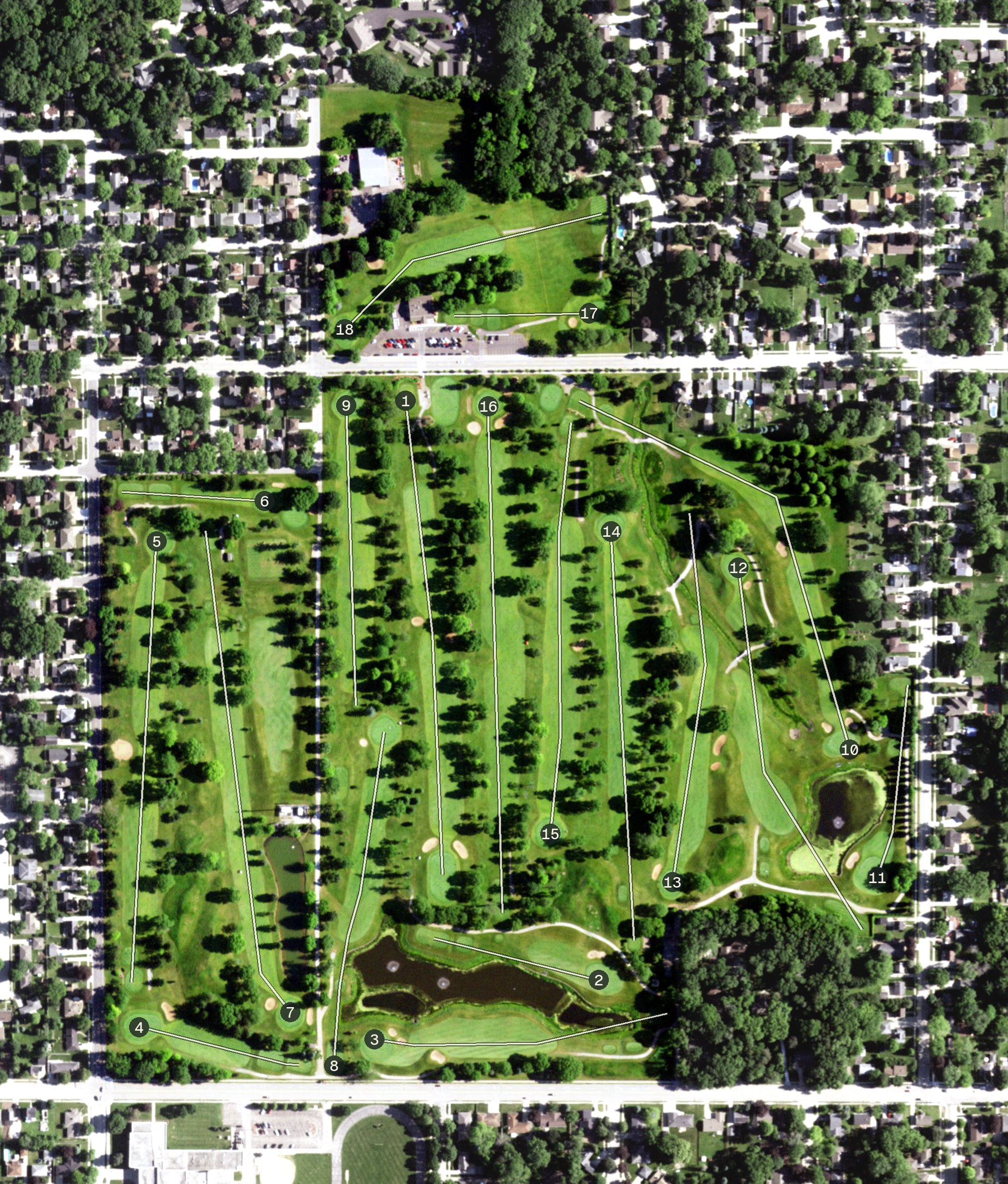 Aerial view of Reid Municipal Golf Course, WI