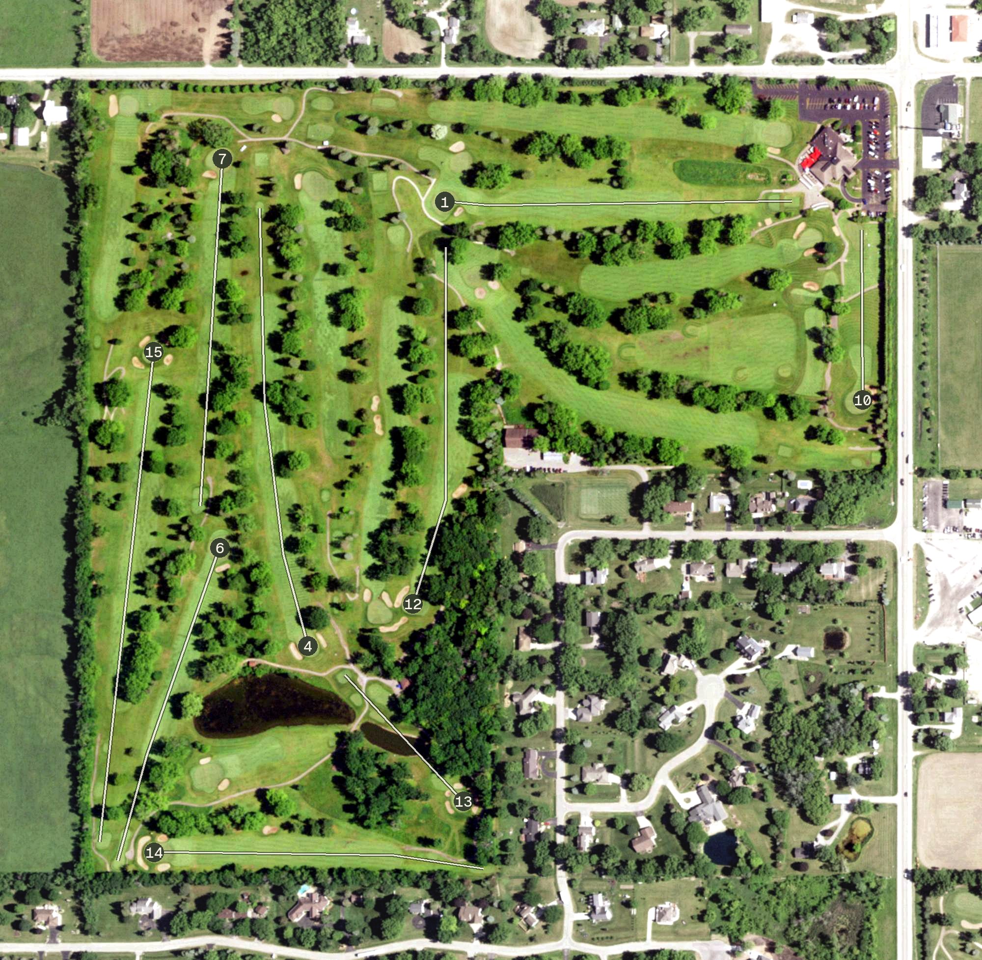 Aerial view of Ridgeway Country Club, WI