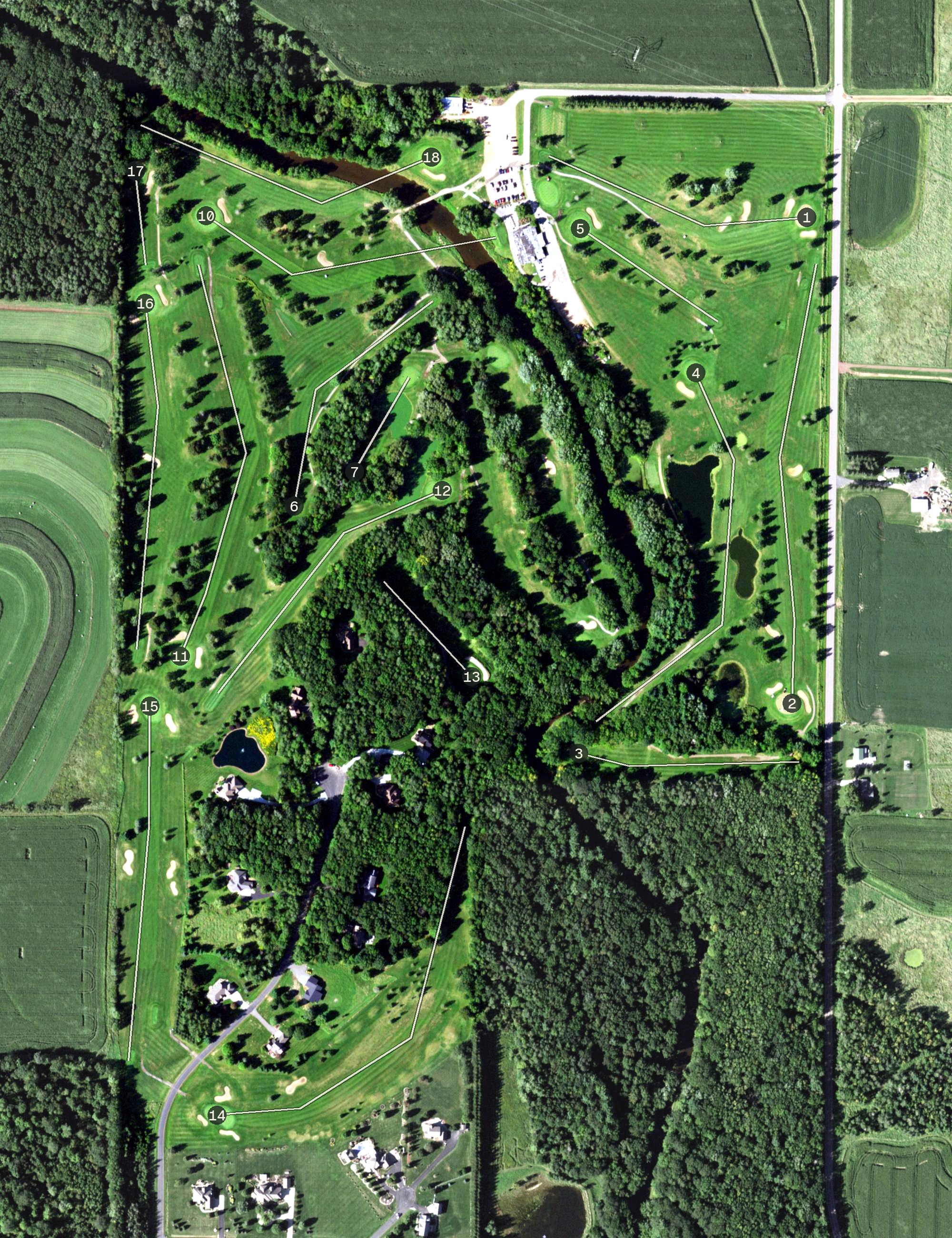 Aerial view of River Edge Golf Course, WI