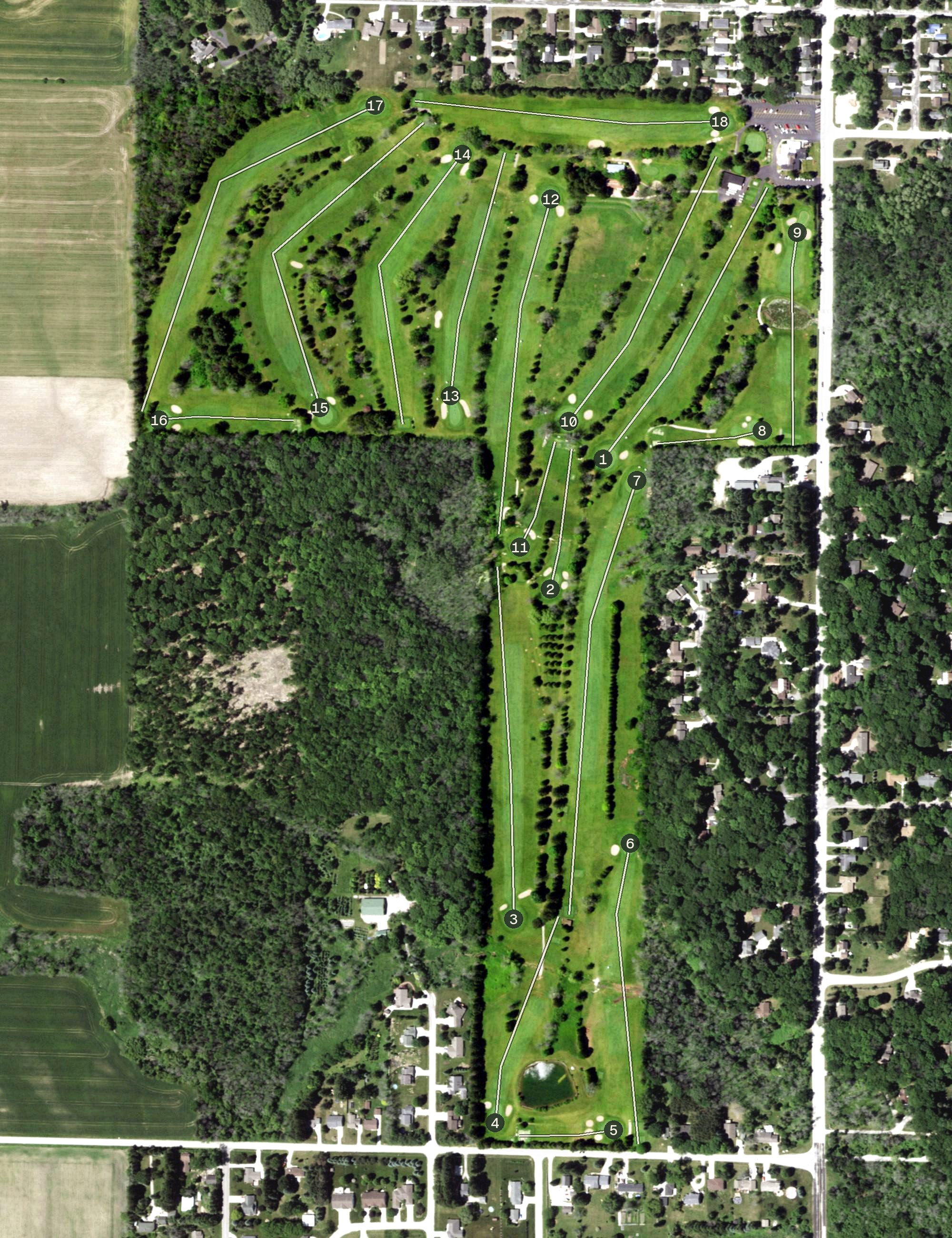 Aerial view of Riverdale Country Club, WI