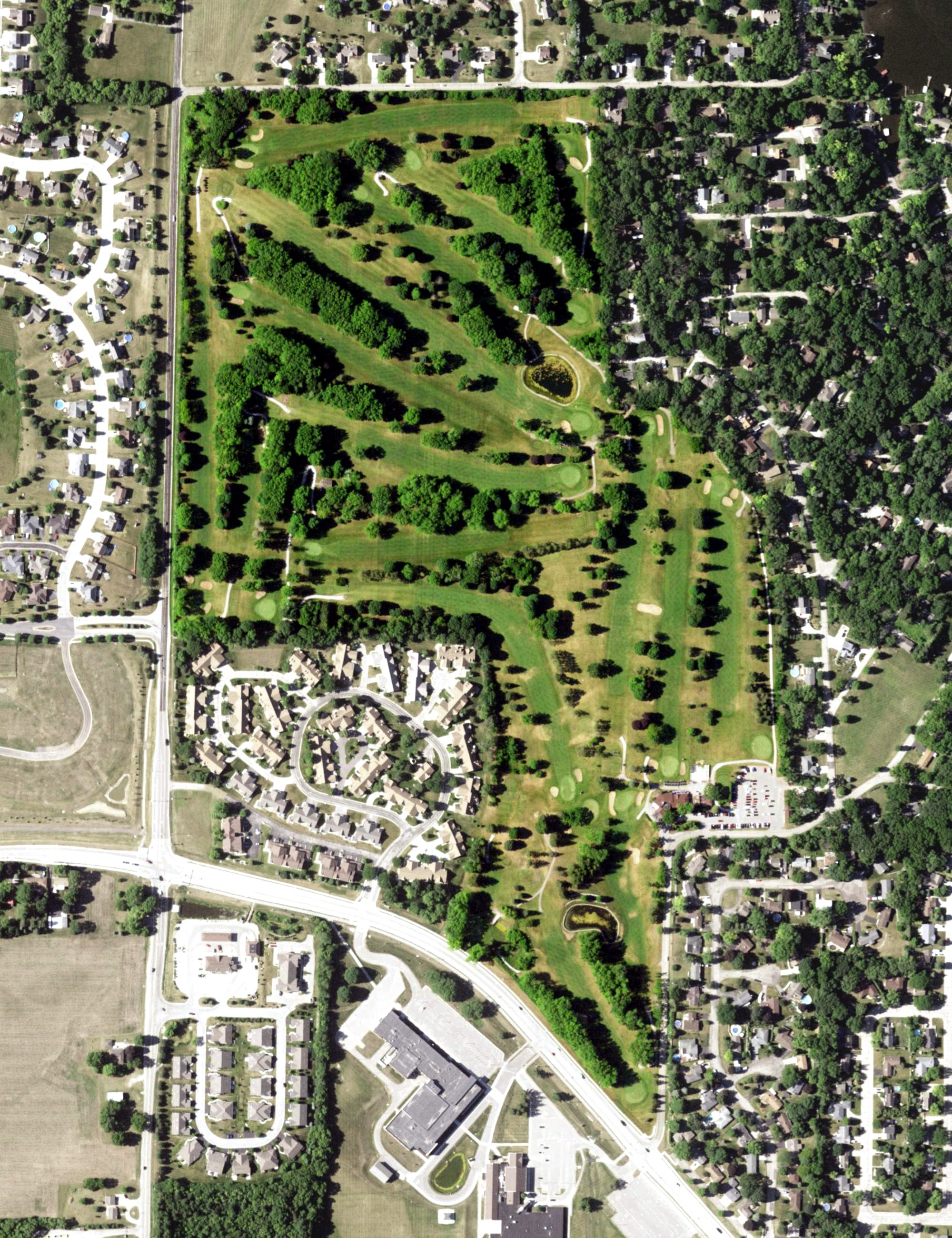 Aerial view of Rivermoor Golf Club, WI