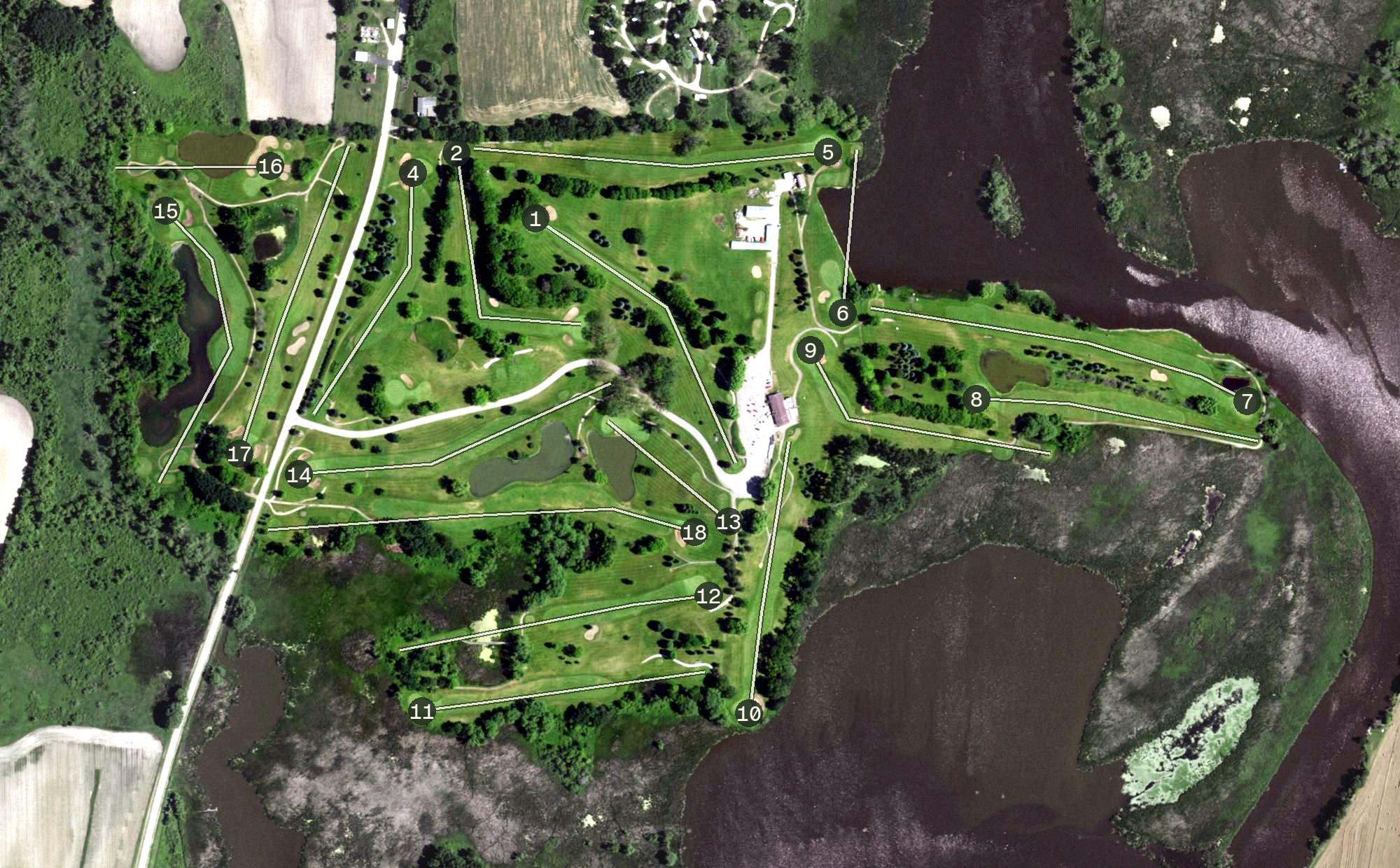 Aerial view of Rock River Hills Golf Course, WI