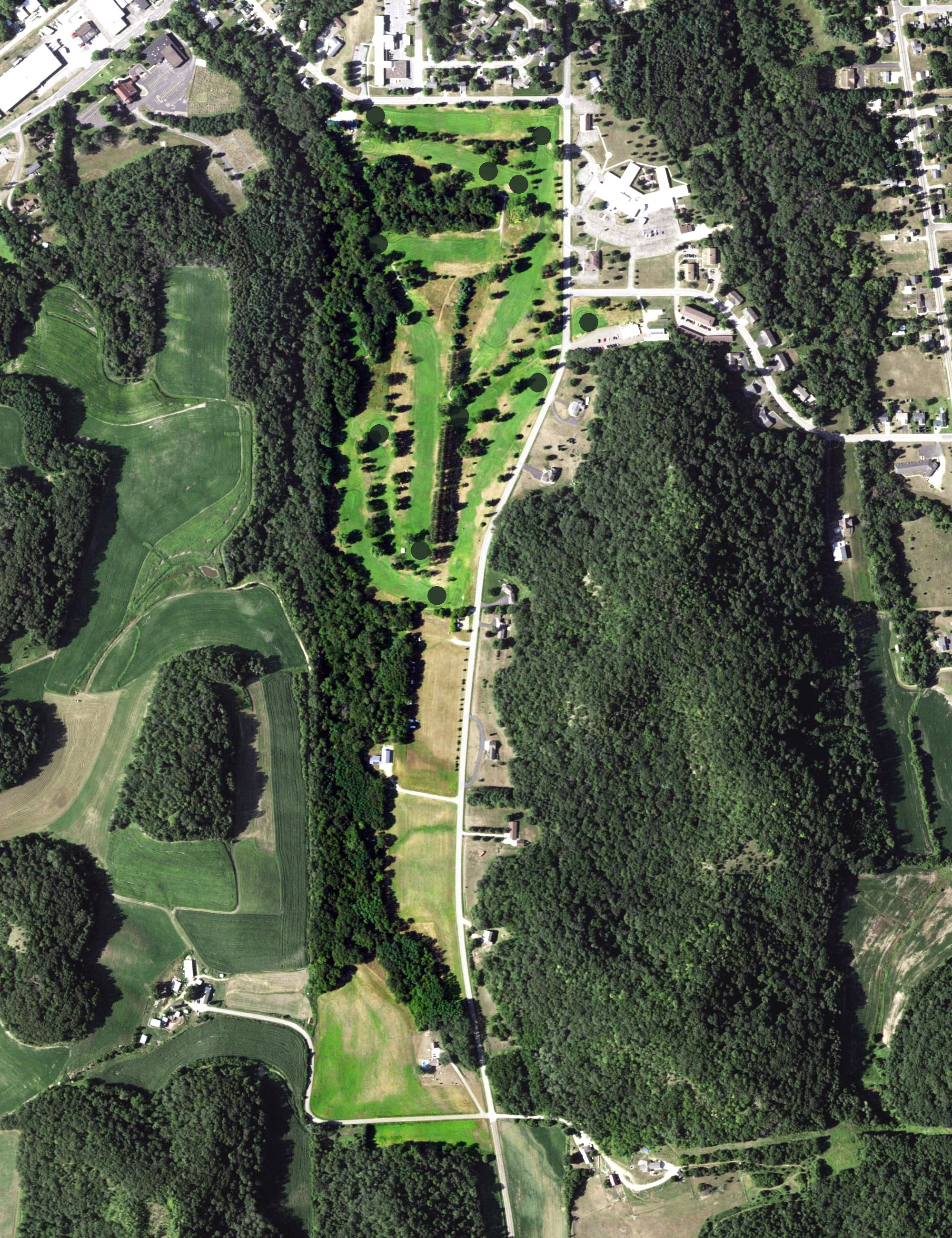 Aerial view of Rolling Greens Golf Course, WI